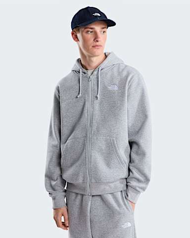 Mens Evolution Simple Dome Regular Full Zip Hoodie TNF TNF Pale Grey Heather Main