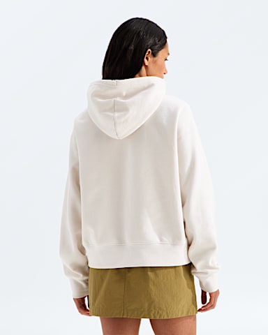 Womens TNF Essential Simple Dome Boxy Oversize Hoodie TNF White Dune BACK