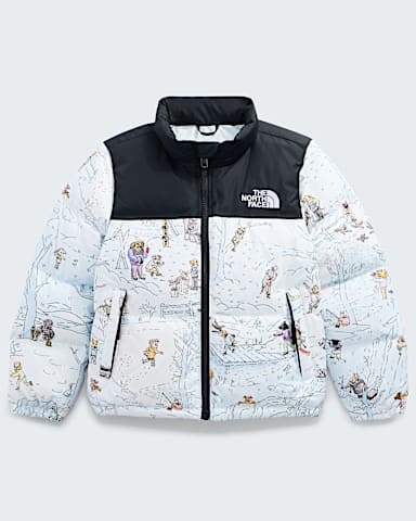 Kids 1996 Retro Nuptse JacketPrint TNF Polar Haze TNF Winter Dogs Print Main