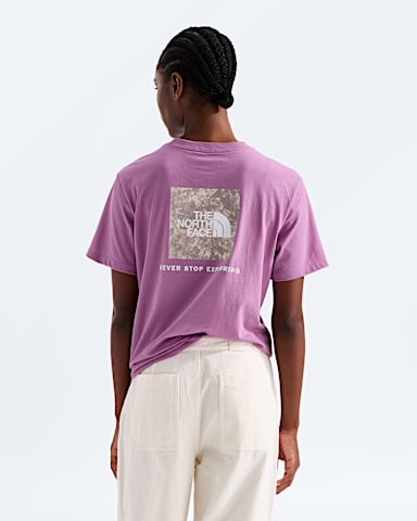 Womens Glacier Drift Relaxed ShortSleeve Tee TNF Hushed Lavender HERO