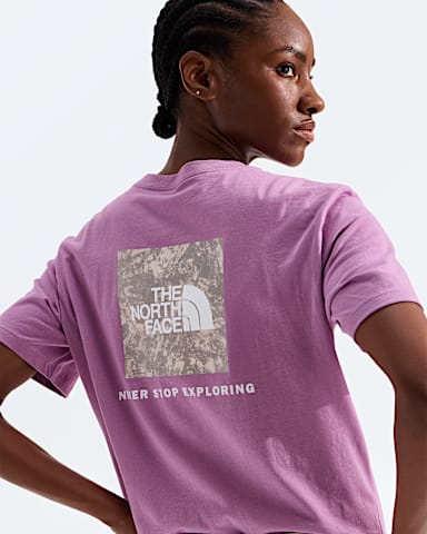 Womens Glacier Drift Relaxed ShortSleeve Tee TNF Hushed Lavender HERO2