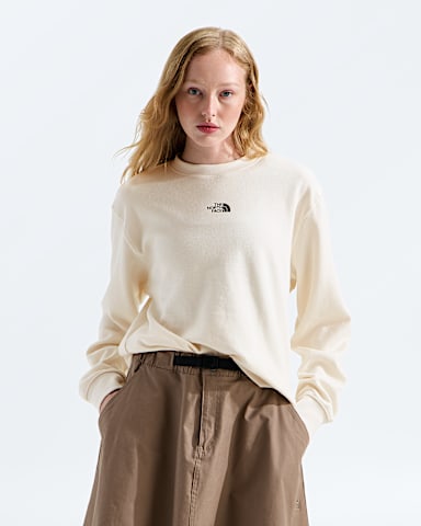 Womens TNF Double Knit Crew TNF White Dune HERO