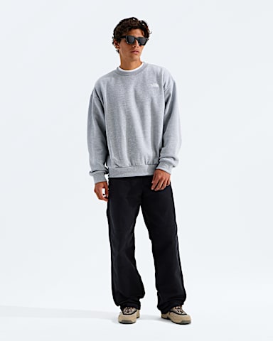 Mens Evolution Simple Dome Oversize Crew TNF TNF Pale Grey Heather HERO2