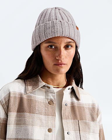 Merino Wool Beanie TNF TNF Pale Grey Heather  Donegal MODELBACK