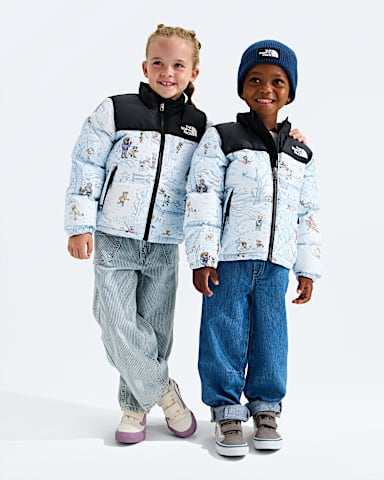 Kids 1996 Retro Nuptse JacketPrint TNF Polar Haze TNF Winter Dogs Print Main