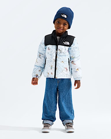 Kids 1996 Retro Nuptse JacketPrint TNF Polar Haze TNF Winter Dogs Print HERO3