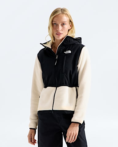Womens Retro Denali Hoodie TNF White DuneTNF Black Main