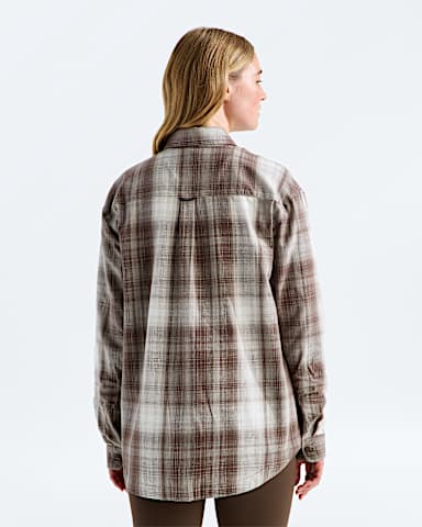 Womens Mountain Falls Flannel ButtonDown LongSleeve Shirt TNF Velvet Purple African Violet BACK