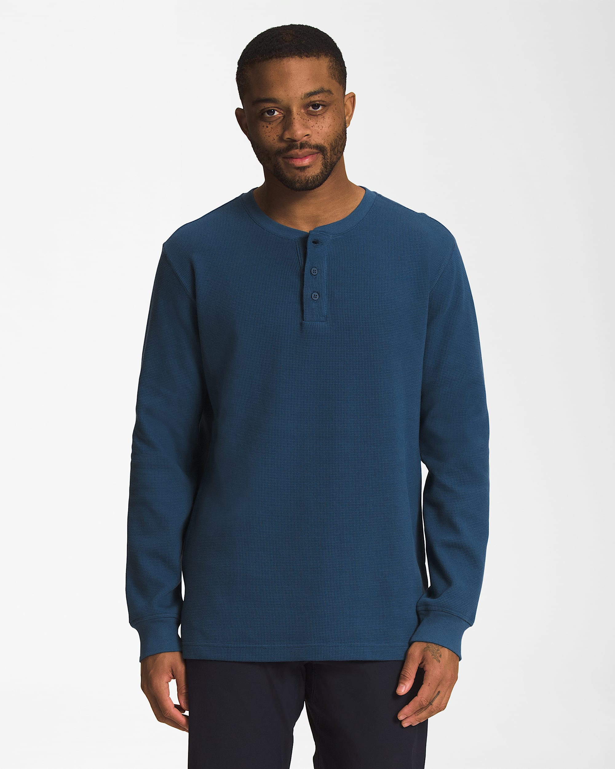 Mens Waffle LongSleeve Henley TNF Main - 1