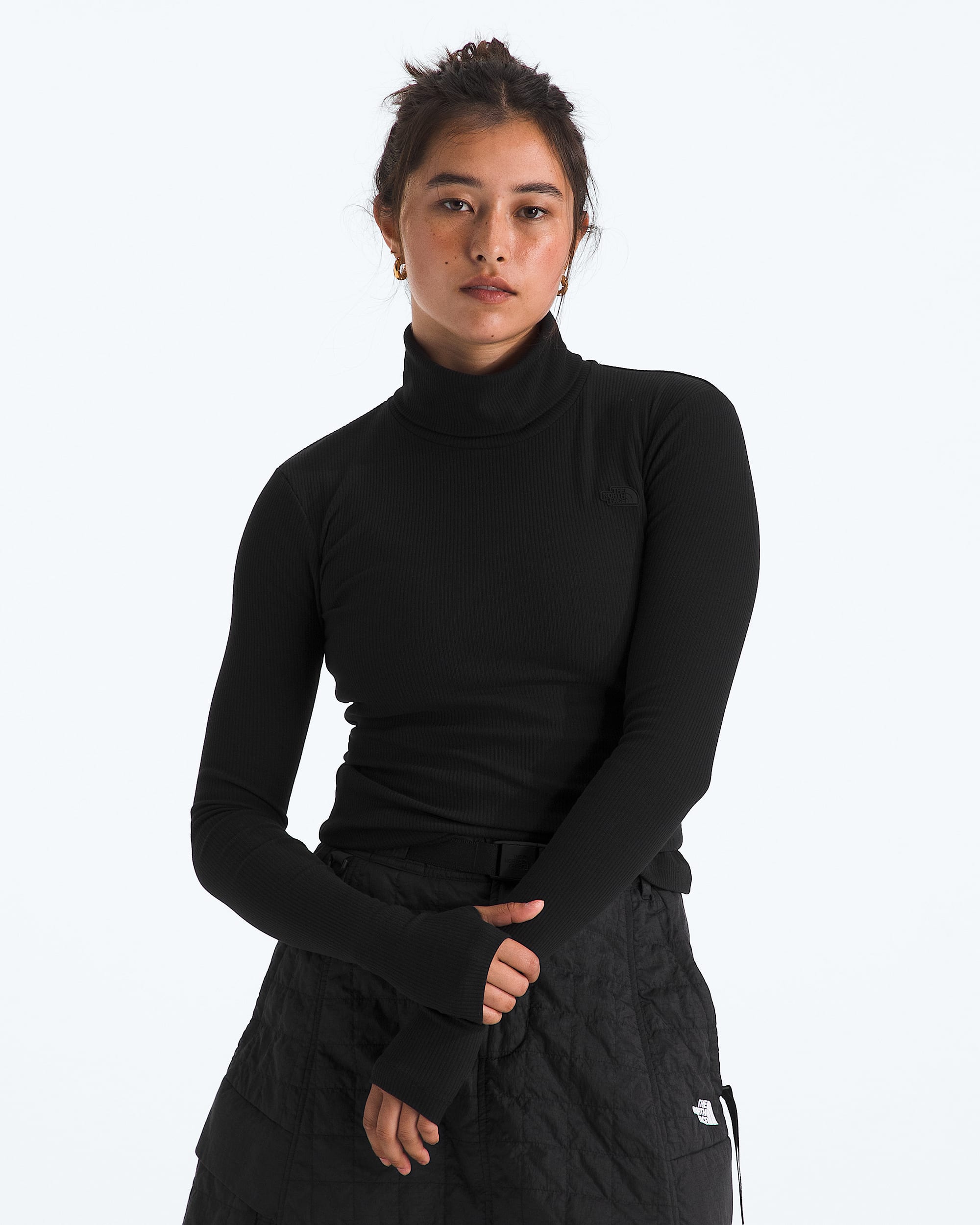 Womens Turtleneck LongSleeve Top TNF Main - 1