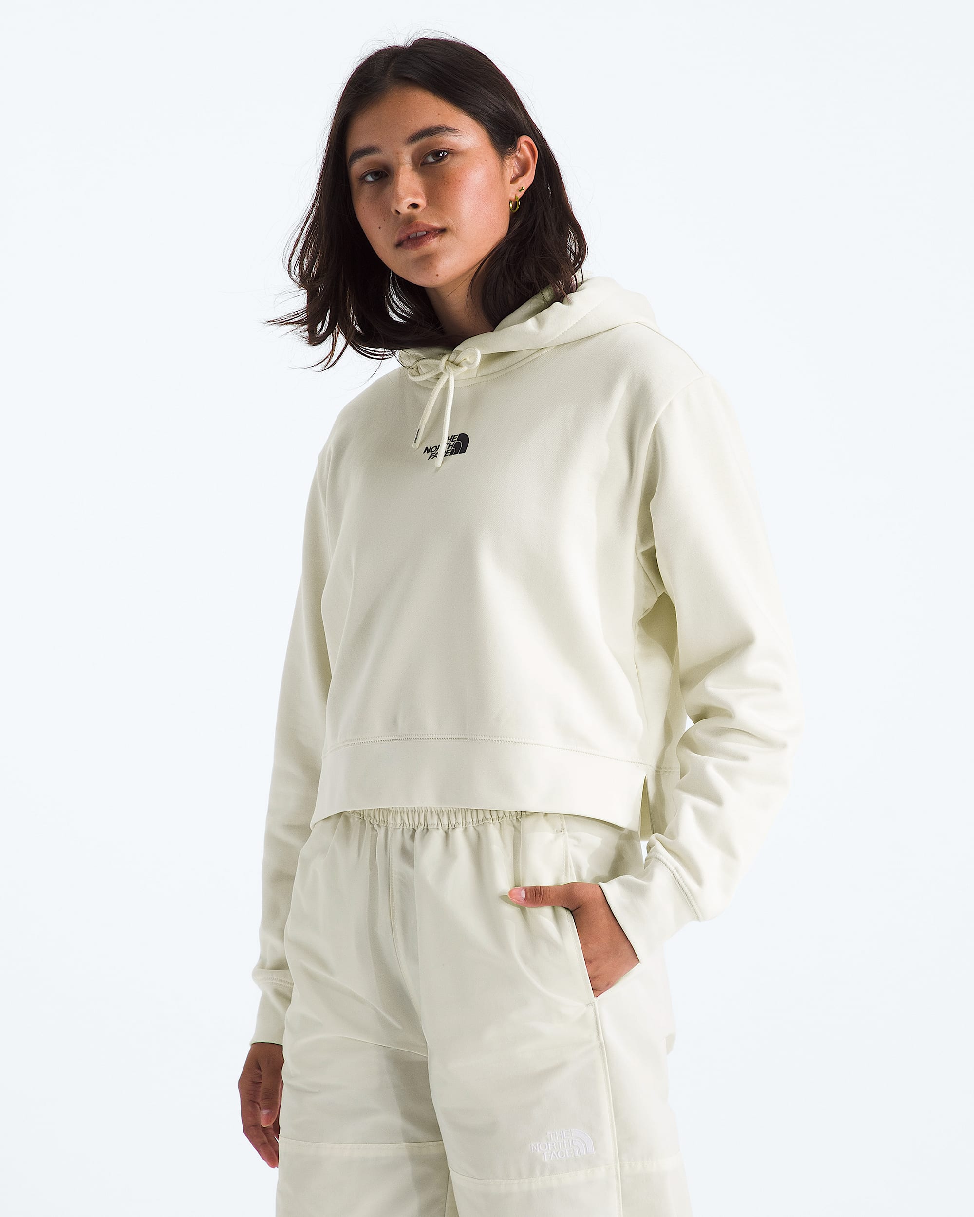 Womens Essential Cropped Hoodie TNF Main - 1