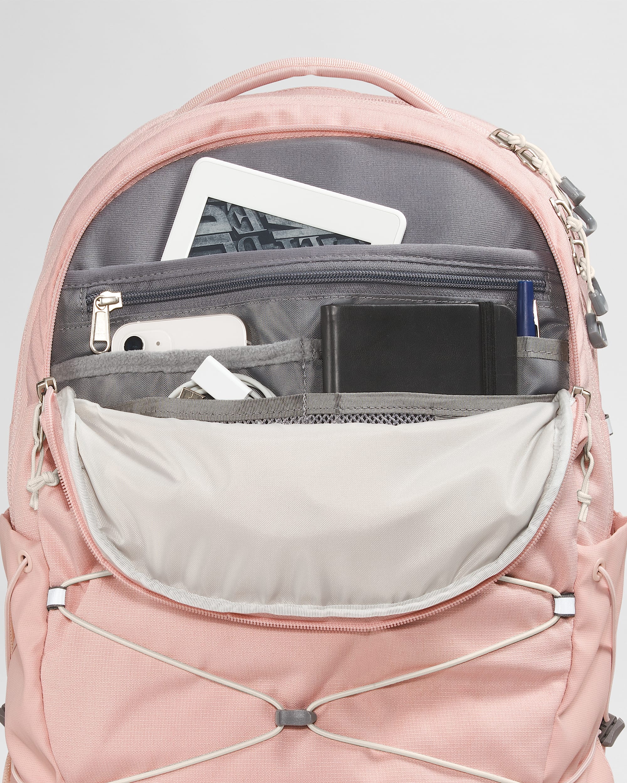 Womens Borealis Backpack  27L TNF Pink Moss Dark HeatherGardenia White DETAIL1