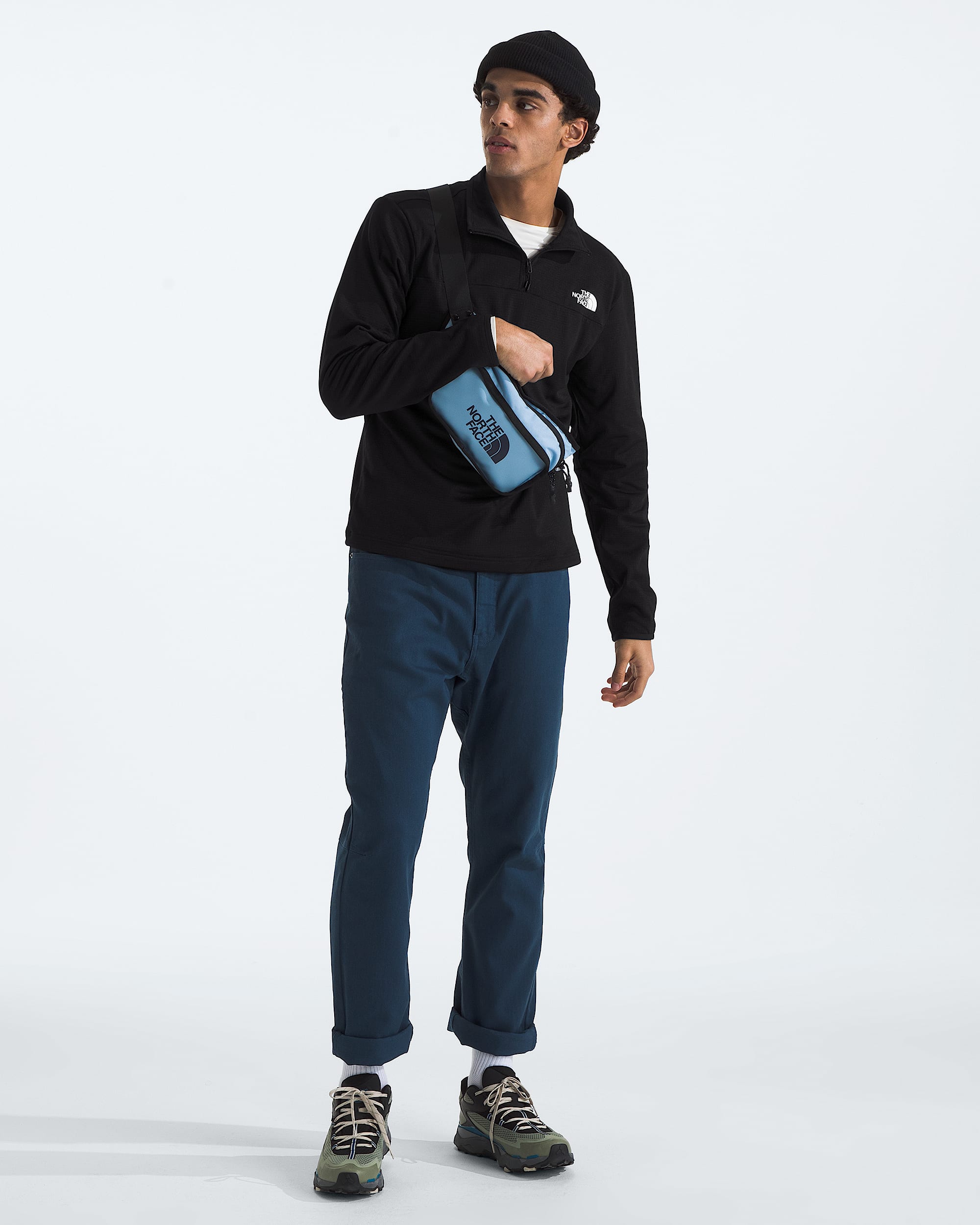 Mens Cedar Trail Grid Fleece Zip TNF HERO2