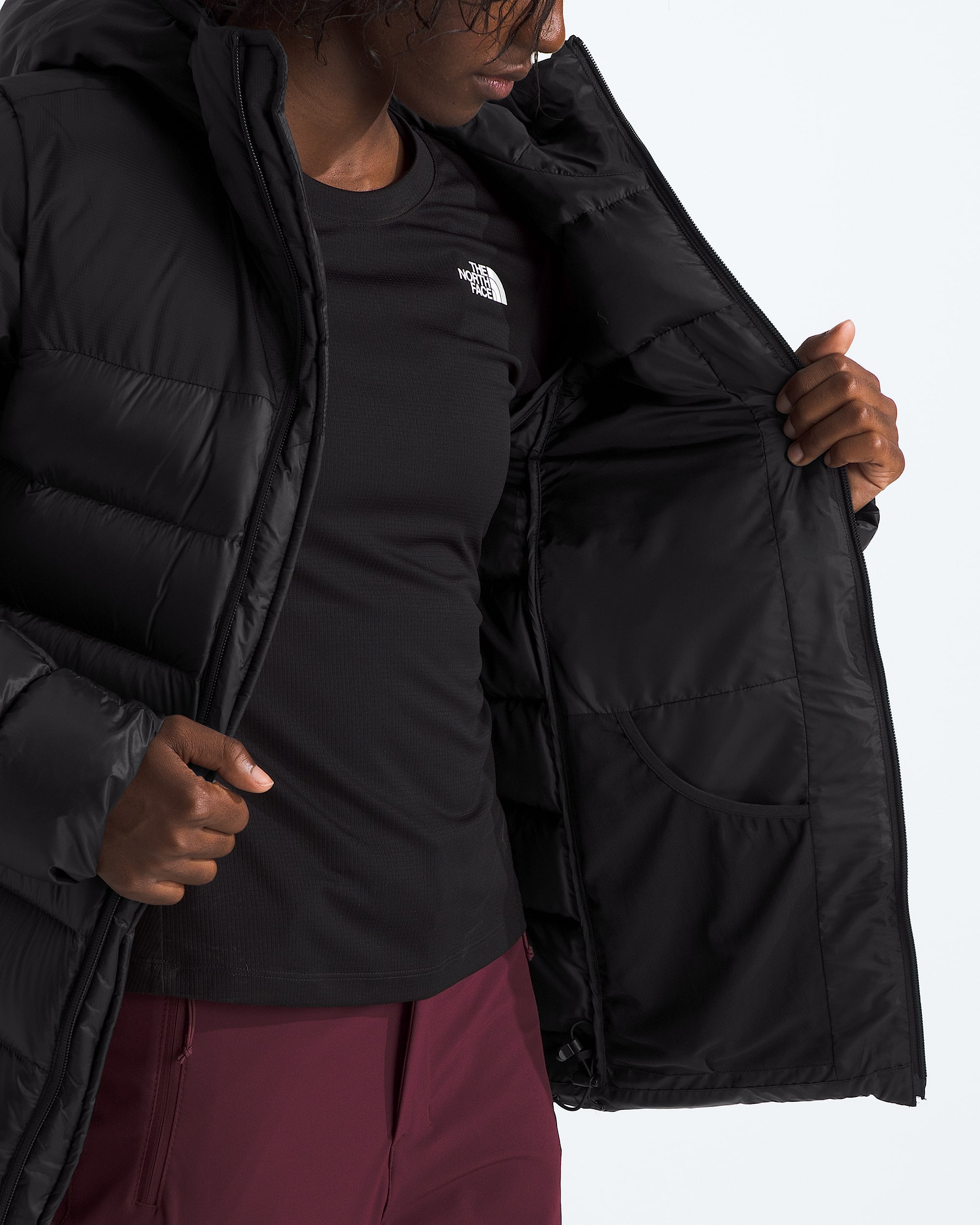 Womens Kalix Down Hoodie TNF MODELINT