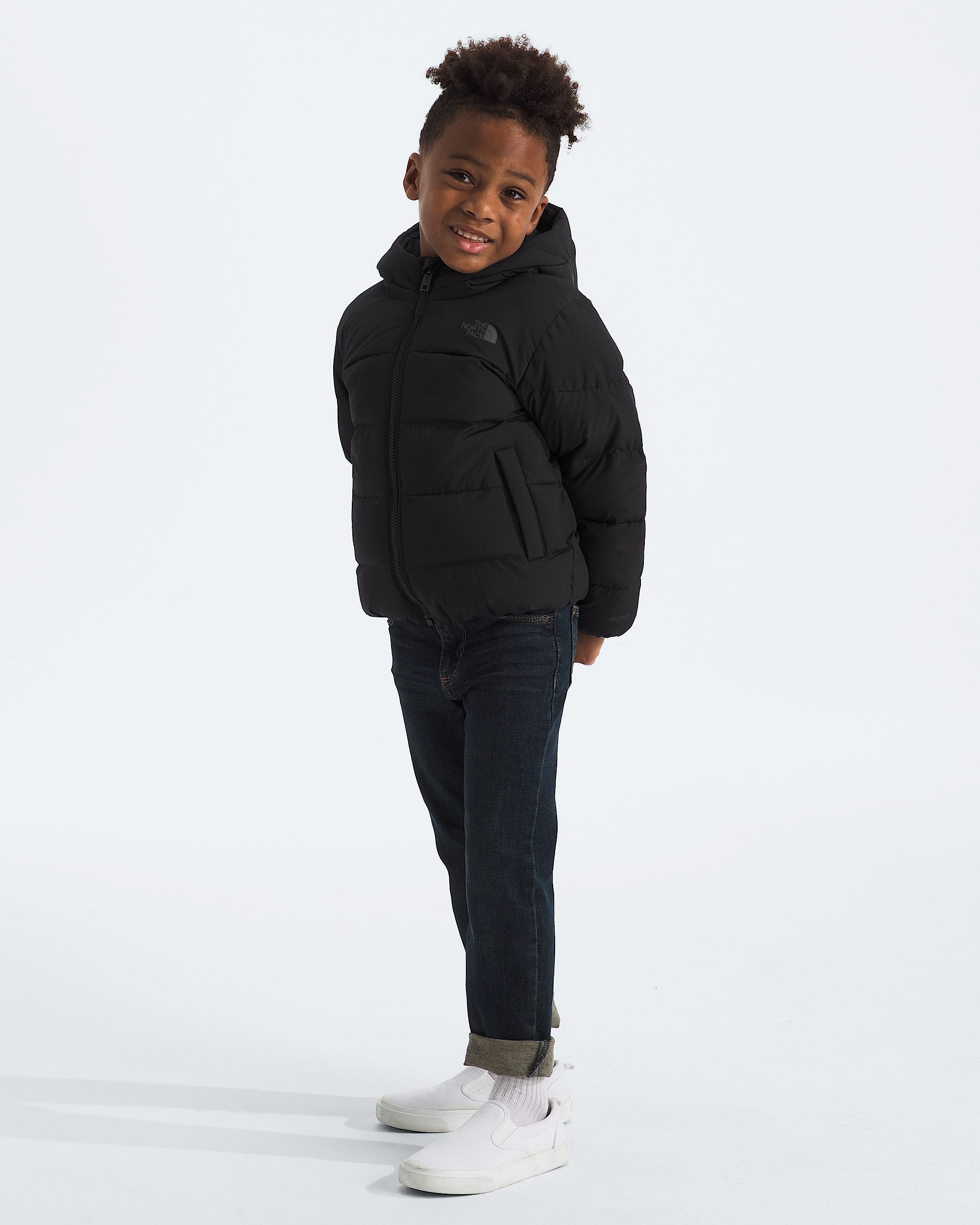 Kids Frost Fall Hooded Jacket TNF MODELHOOD2
