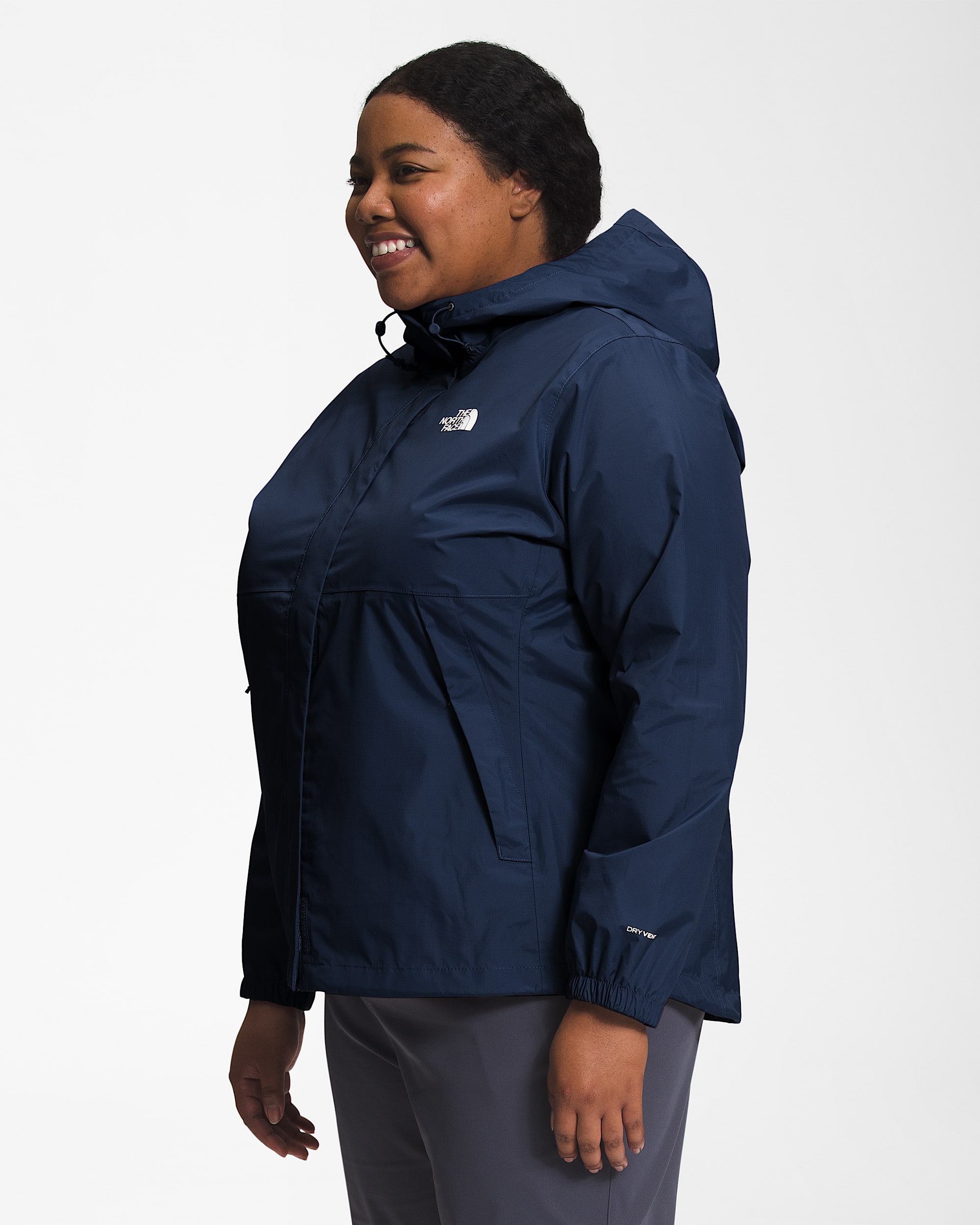 Womens Plus Antora Rain Jacket TNF MODEL34