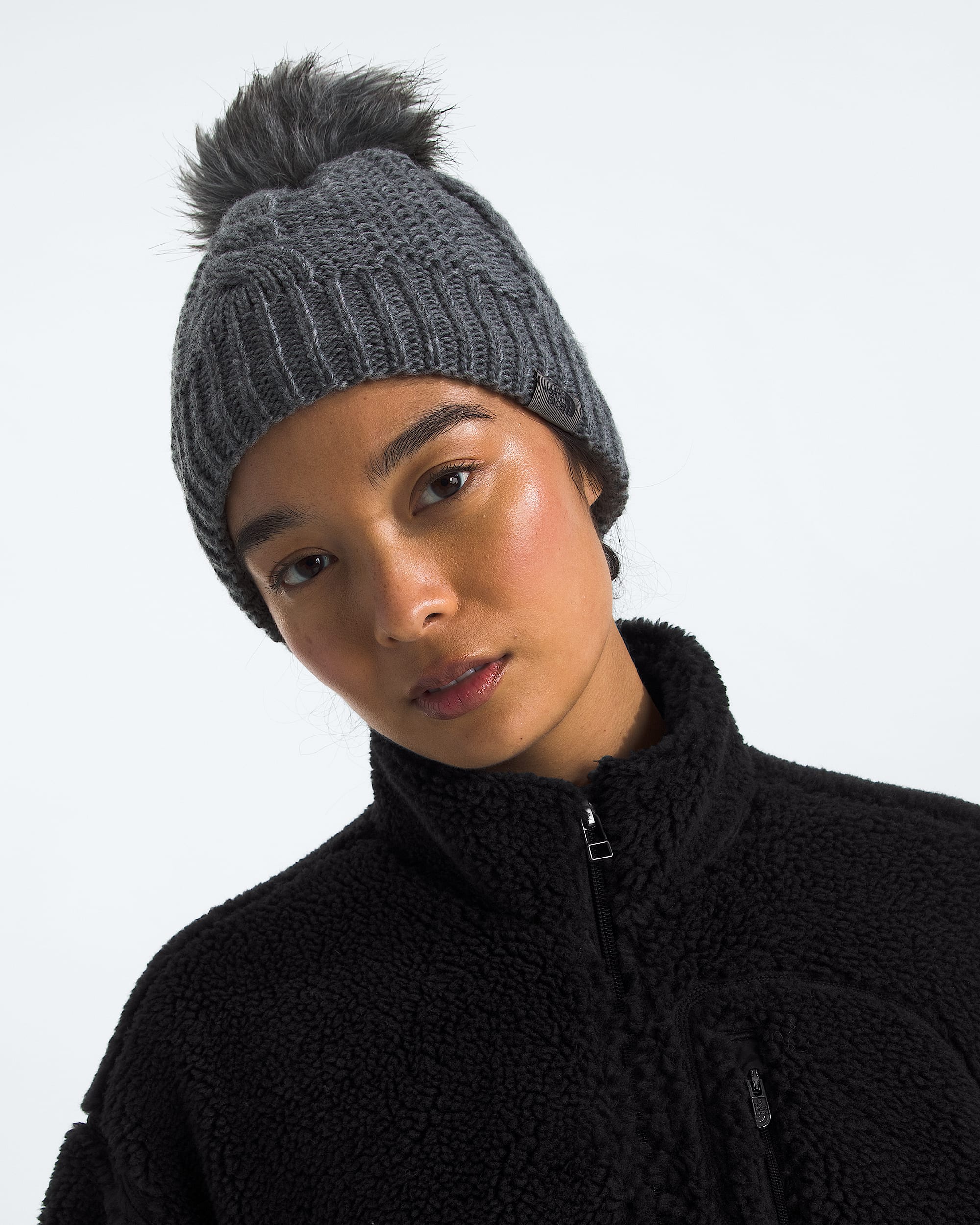 Tuque double  pompon Oh Mega Fur pour femmes TNF MODELBACK