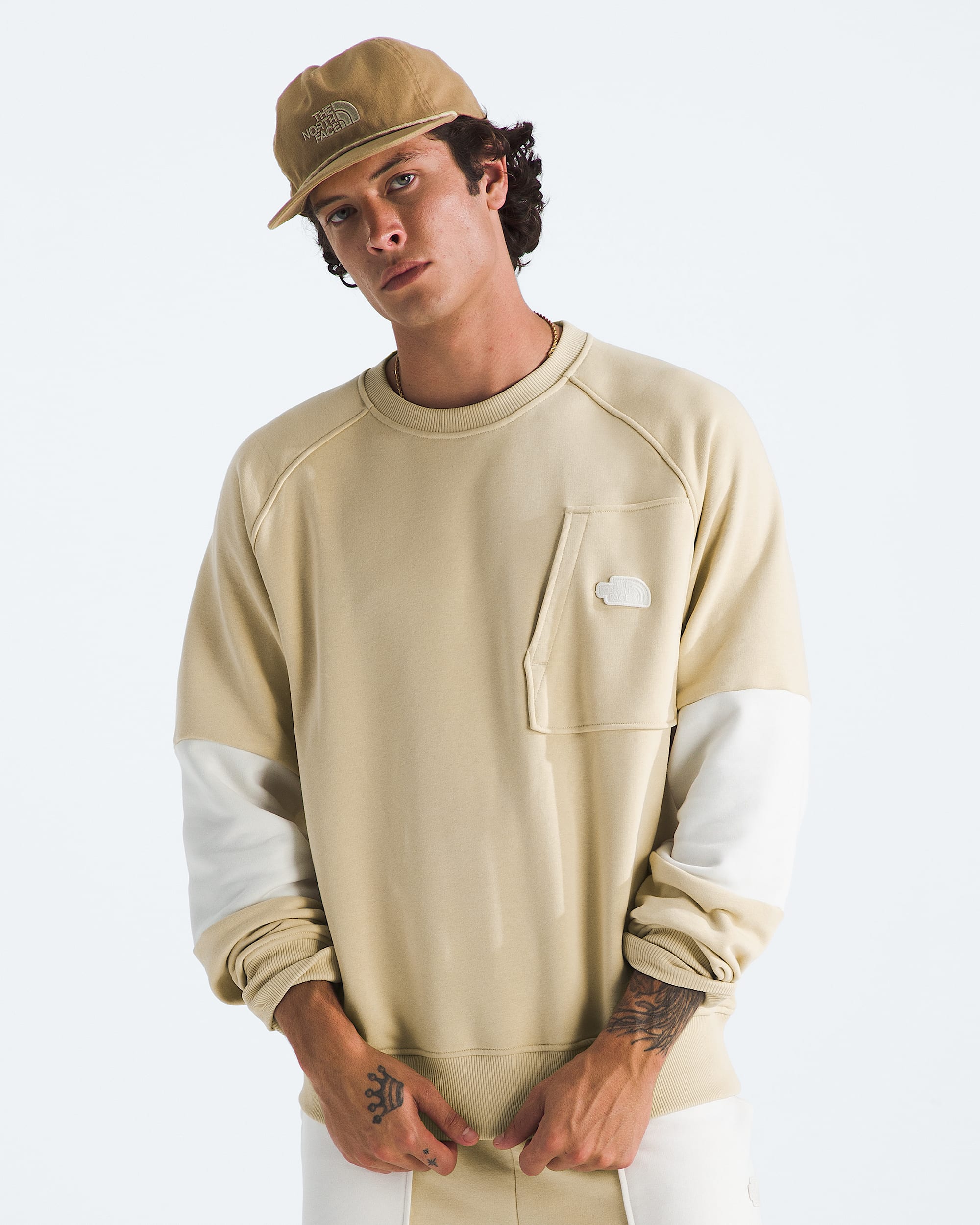 Mens Terry Relaxed Crew TNF Main