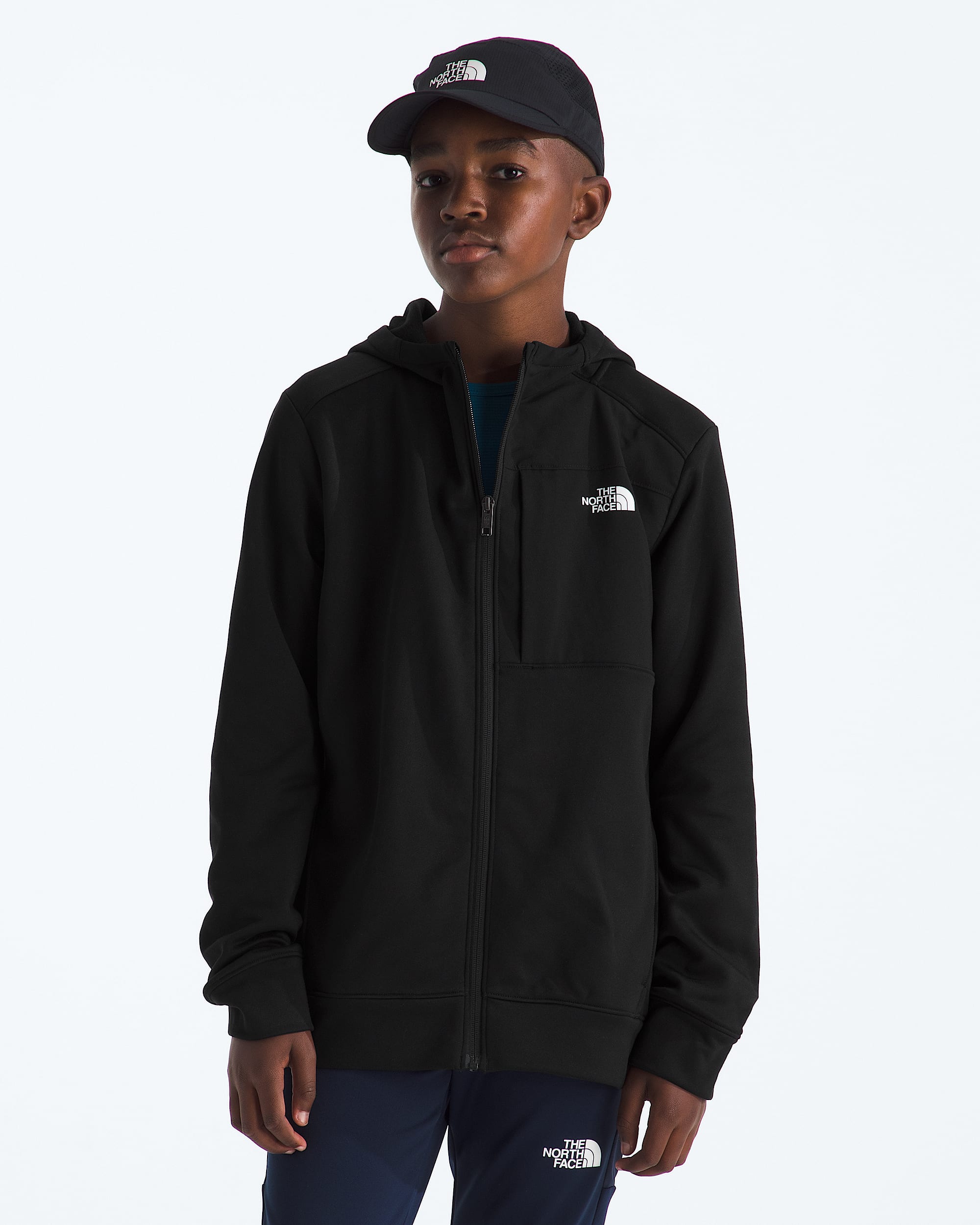 Manteau  capuchon  glissire intgrale TNF Performance en molleton pour garons et filles TNF HERO2