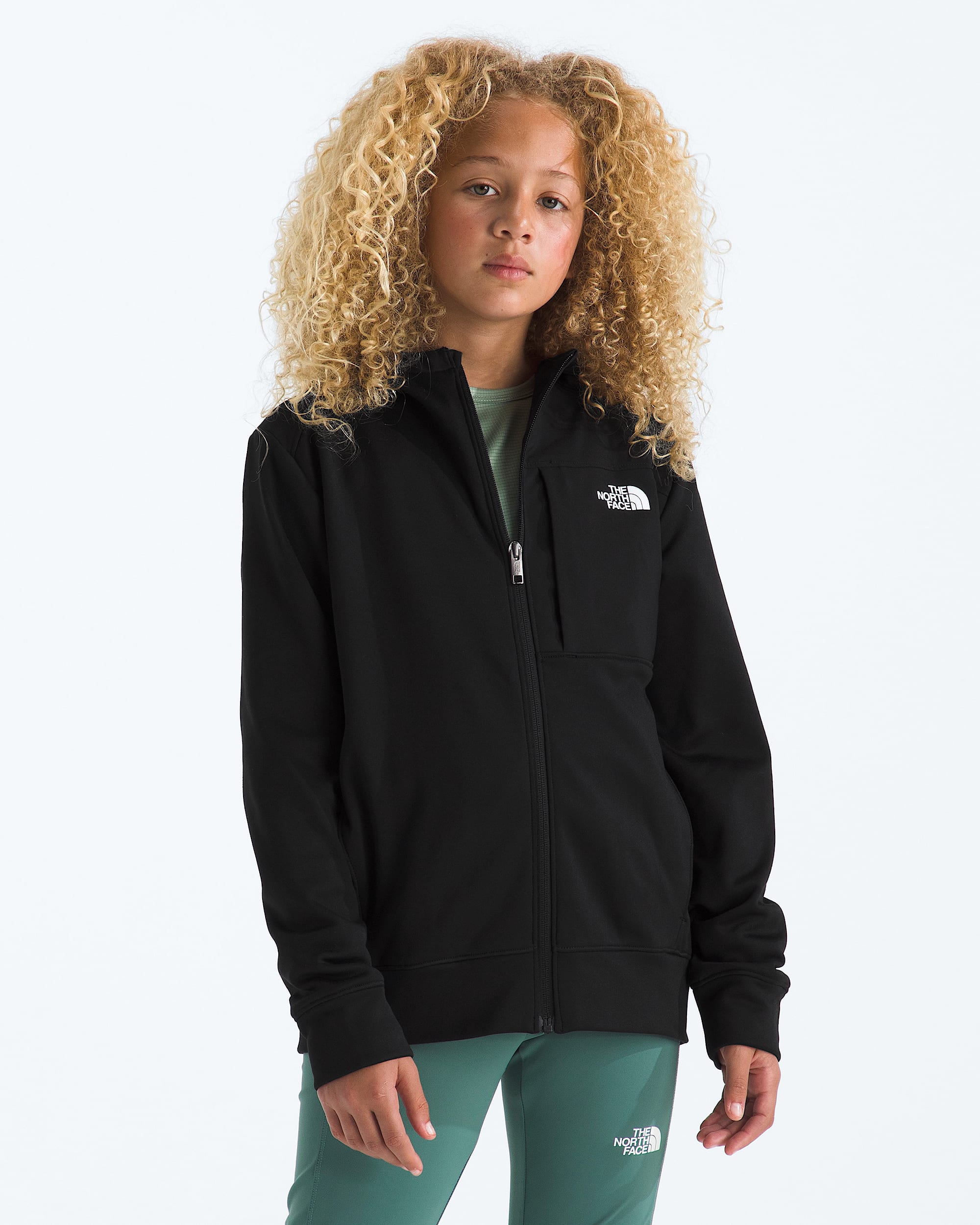 Manteau  capuchon  glissire intgrale TNF Performance en molleton pour garons et filles TNF HERO3