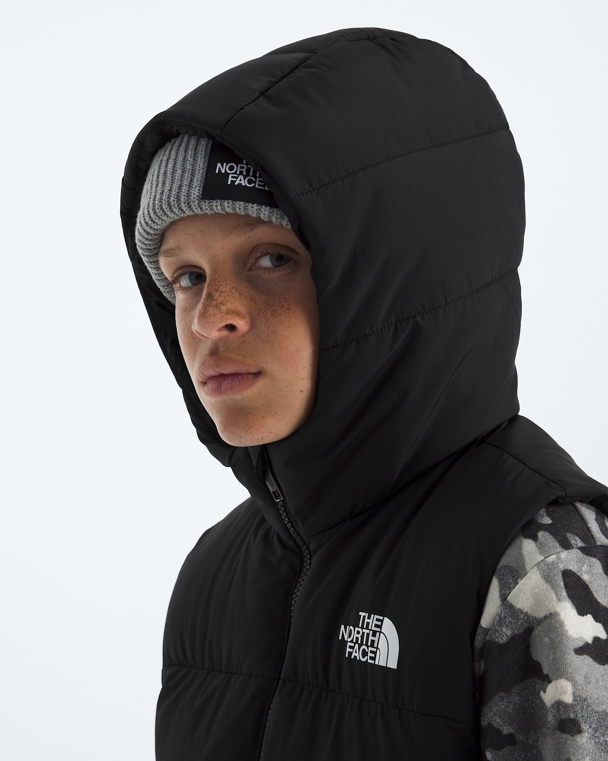 Boys  Girls North Down Hooded Vest TNF MODELHOOD2