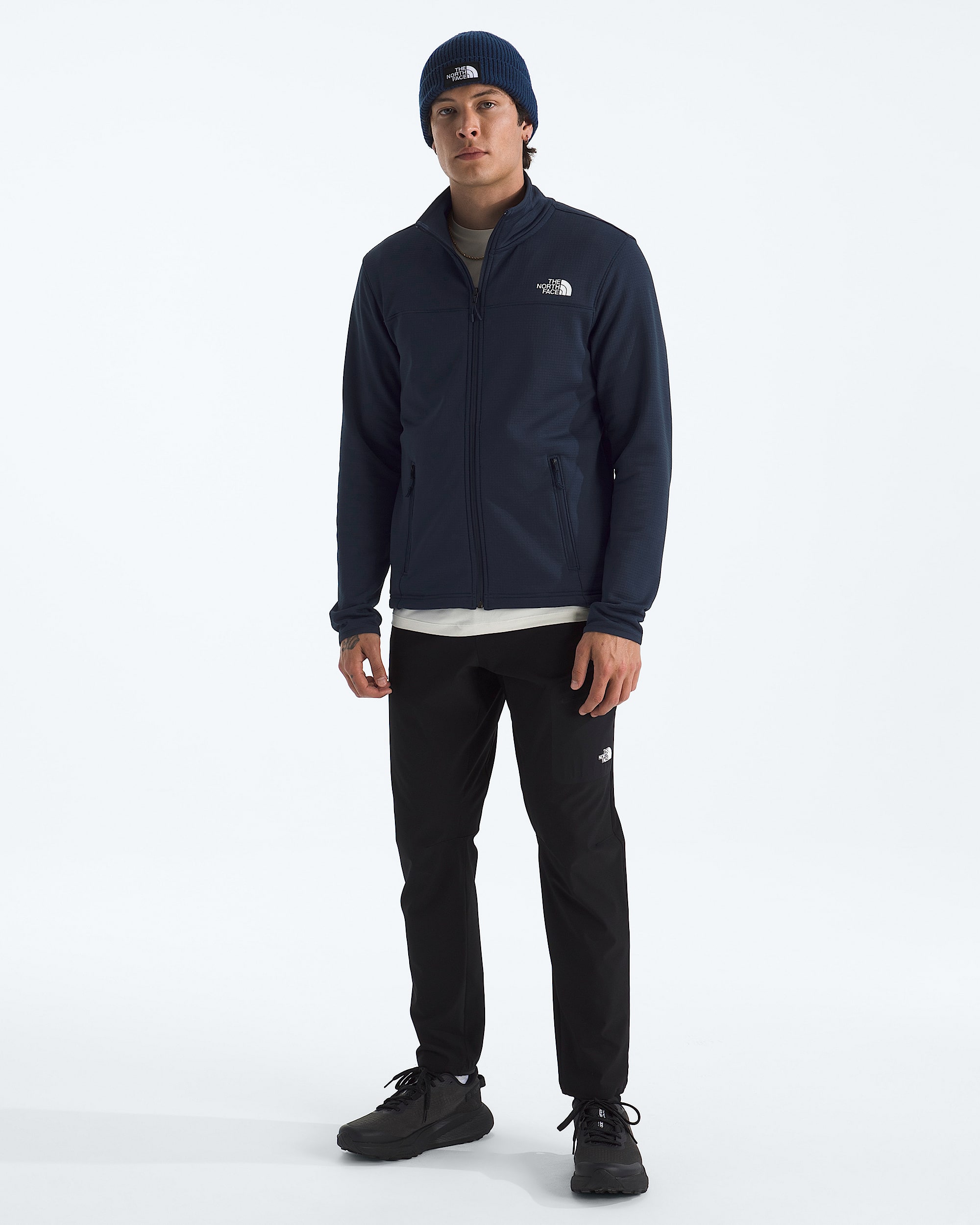 Mens Cedar Trail Grid Fleece FullZip Jacket TNF HERO2