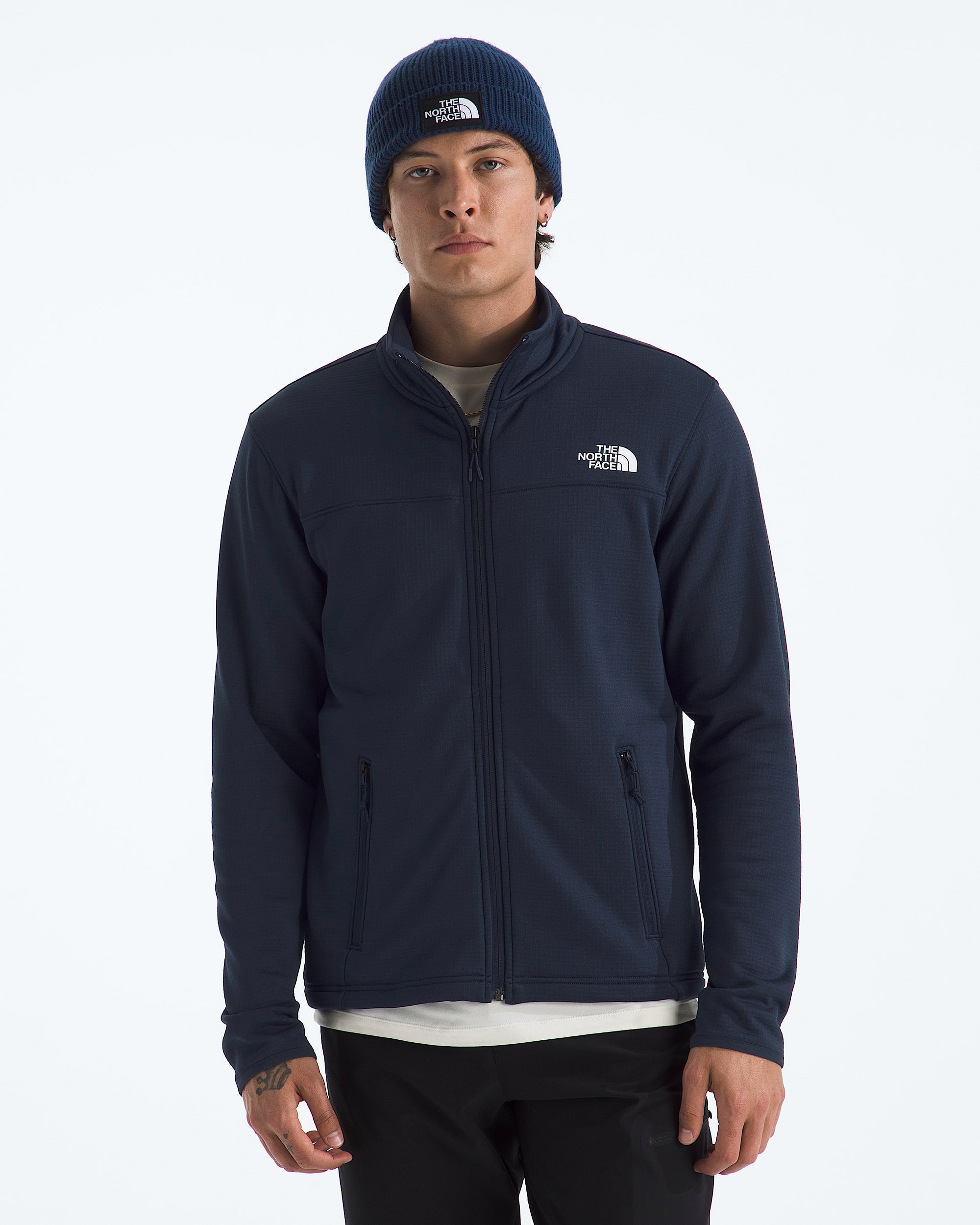 Mens Cedar Trail Grid Fleece FullZip Jacket TNF HERO