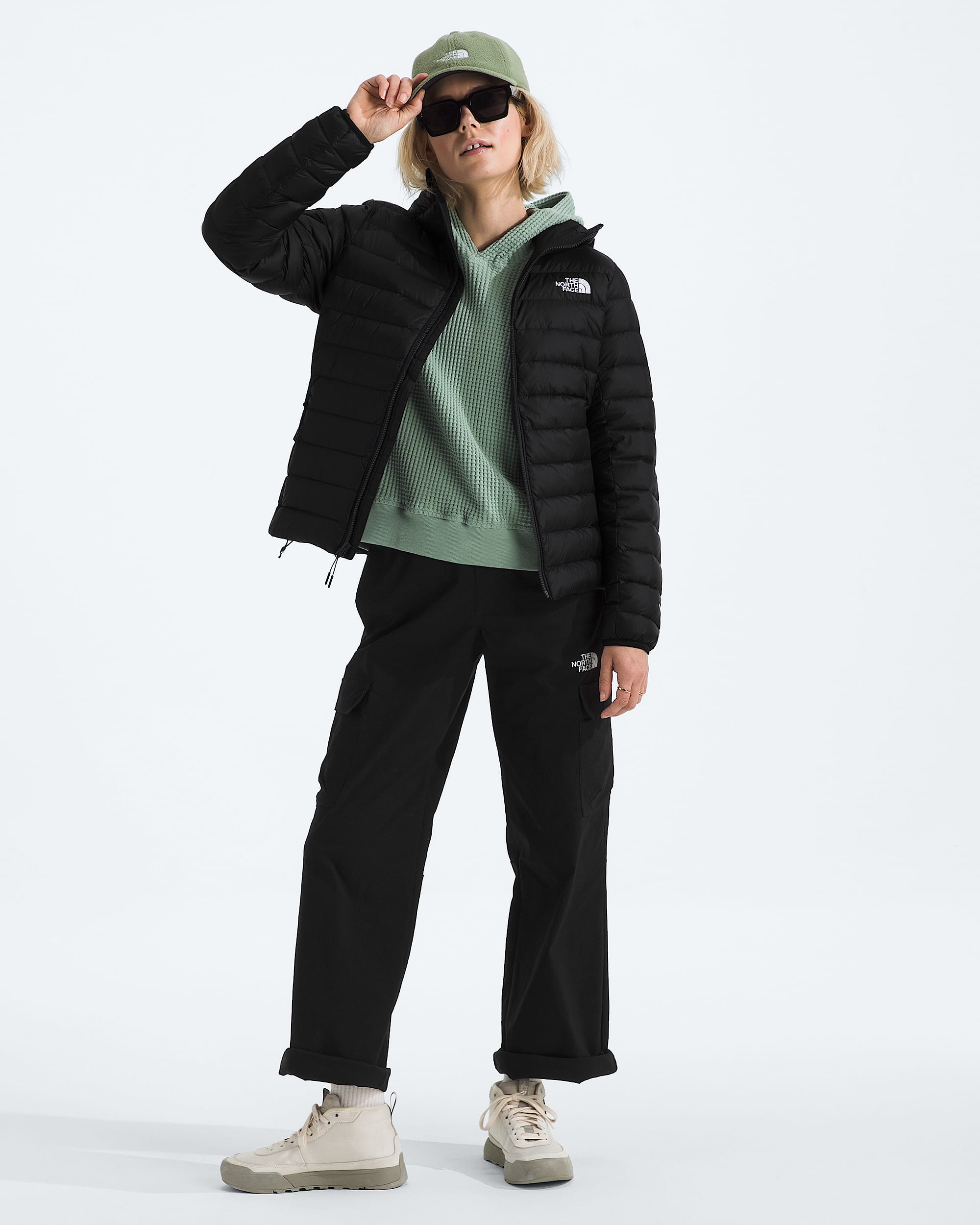 Manteau  capuchon en duvet classique pour femmes TNF HERO2