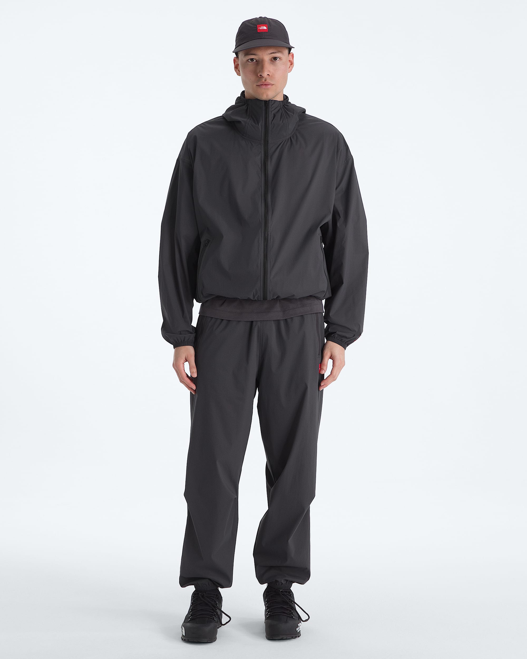 Mens TNF Red Box Packable Hooded Wind Jacket TNF HERO2