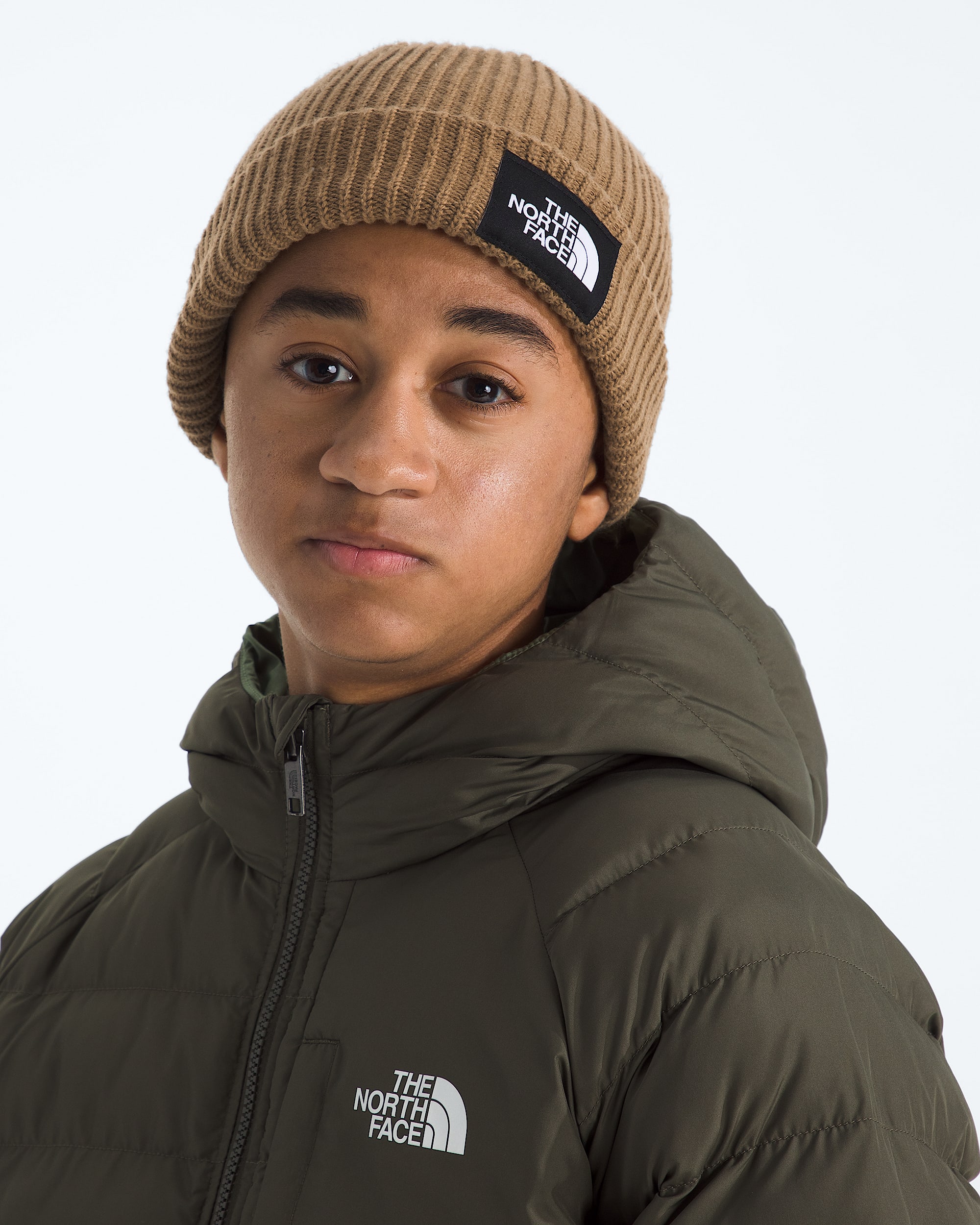 Kids Salty Lined Beanie TNF MODELBACK