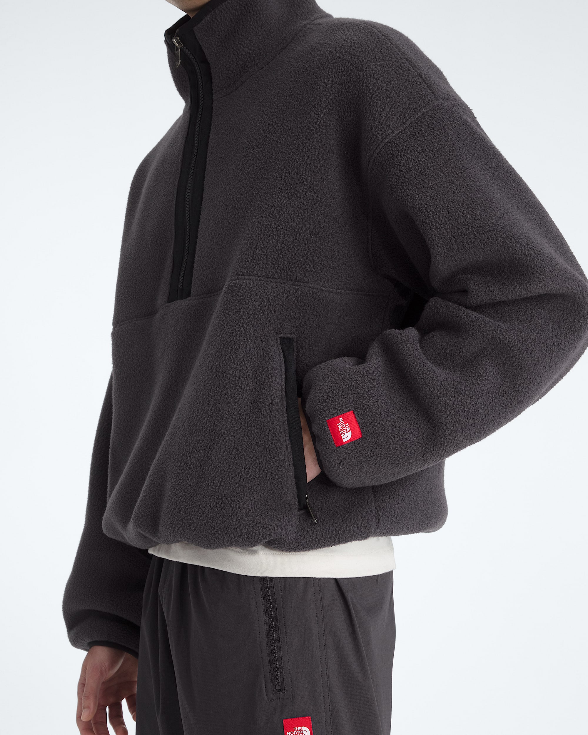 Mens TNF Red Box Zip Fleece TNF ALT1