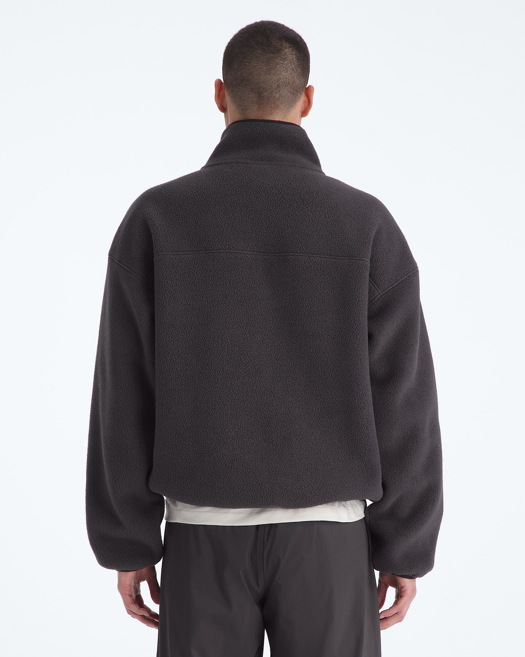 Mens TNF Red Box Zip Fleece TNF BACK