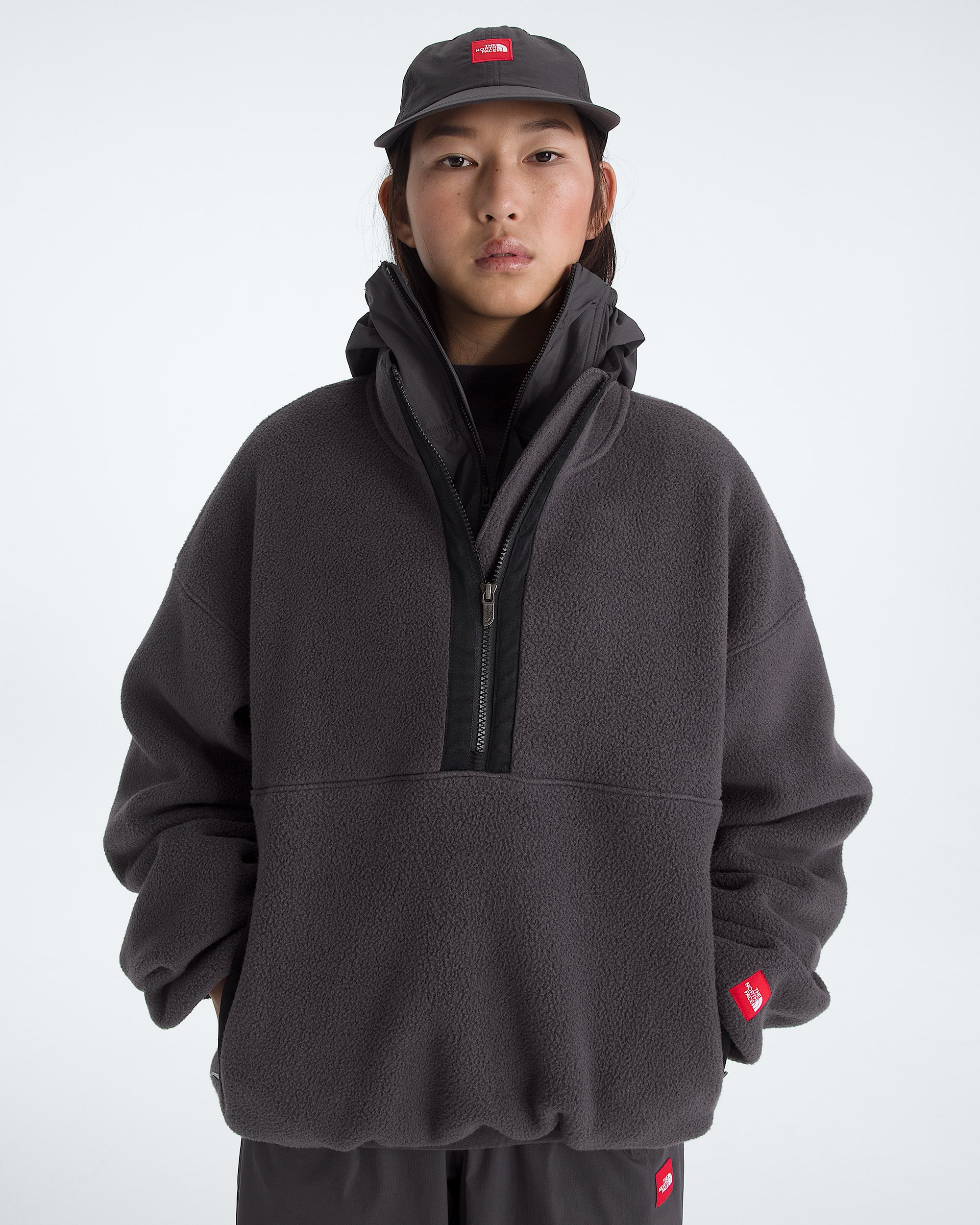 Mens TNF Red Box Zip Fleece TNF ALT2