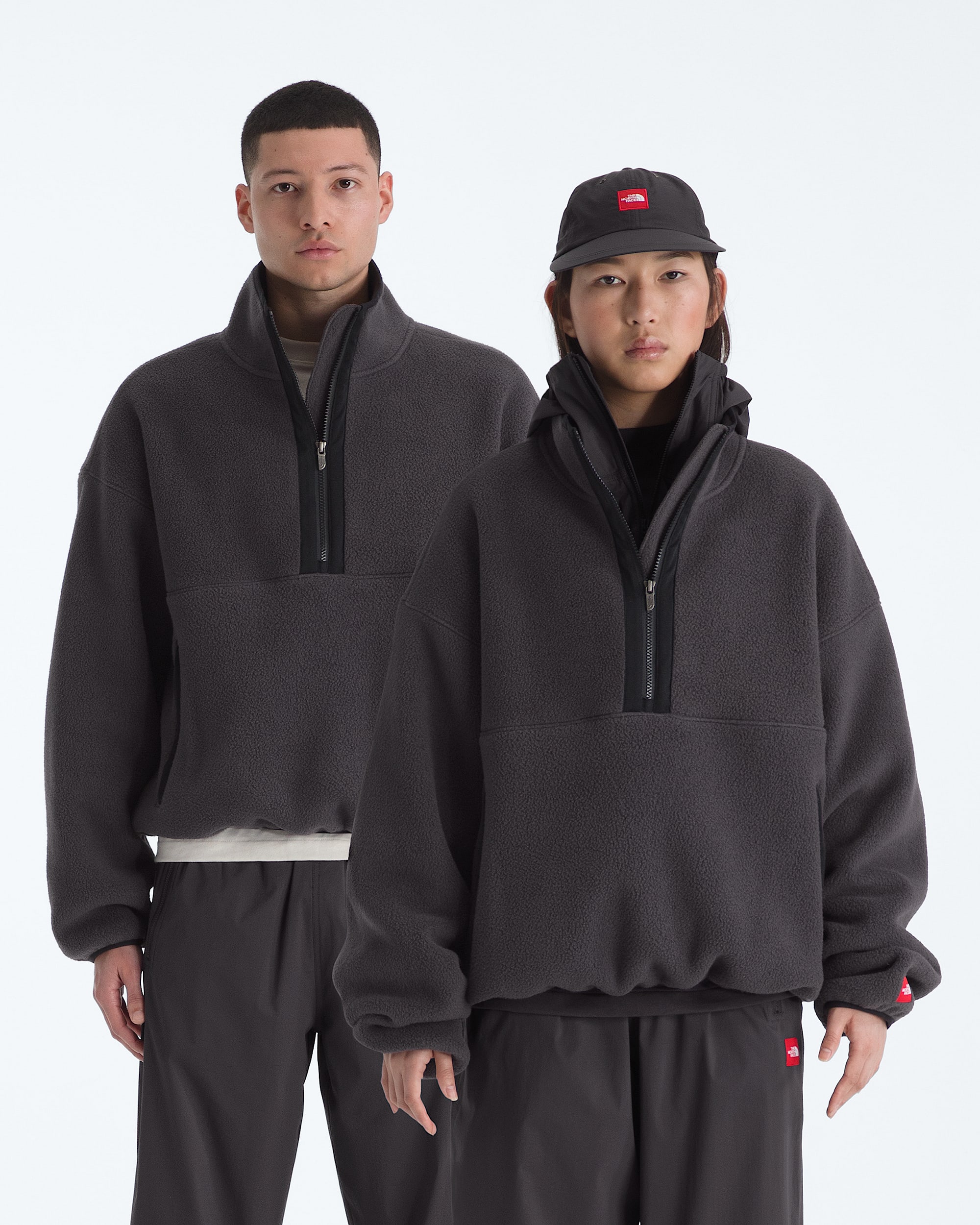Mens TNF Red Box Zip Fleece TNF Main
