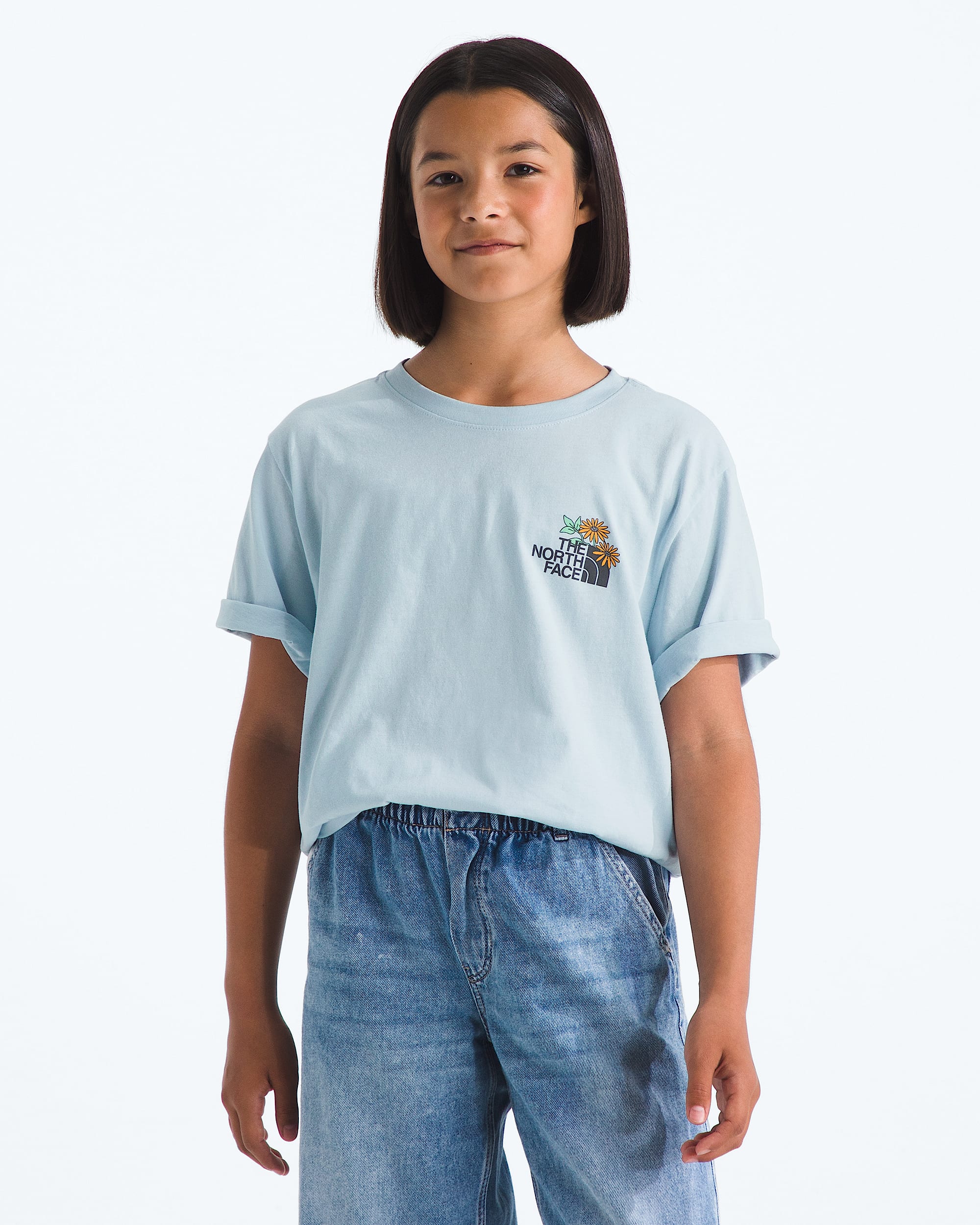 Boys  Girls Evolution Flora ShortSleeve TeeGraphic TNF HERO2