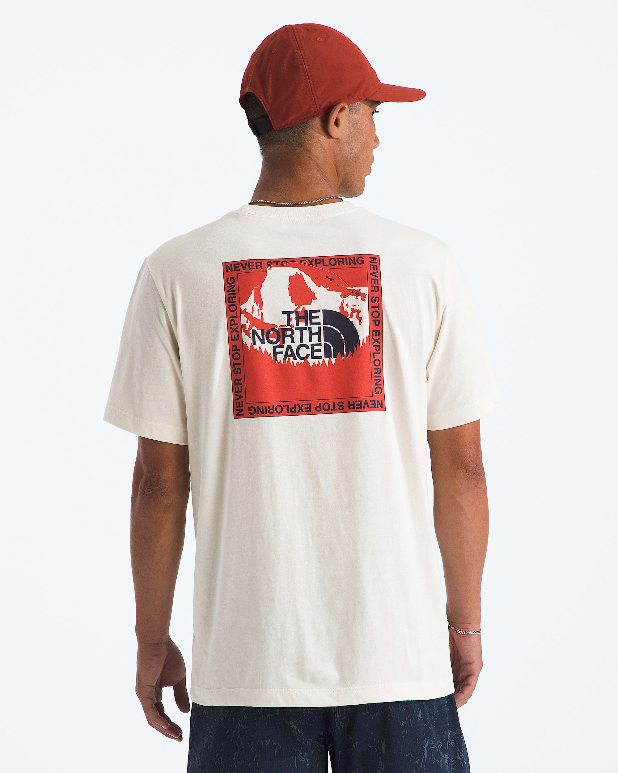 Mens Stay Exploring Regular ShortSleeve Tee TNF HERO
