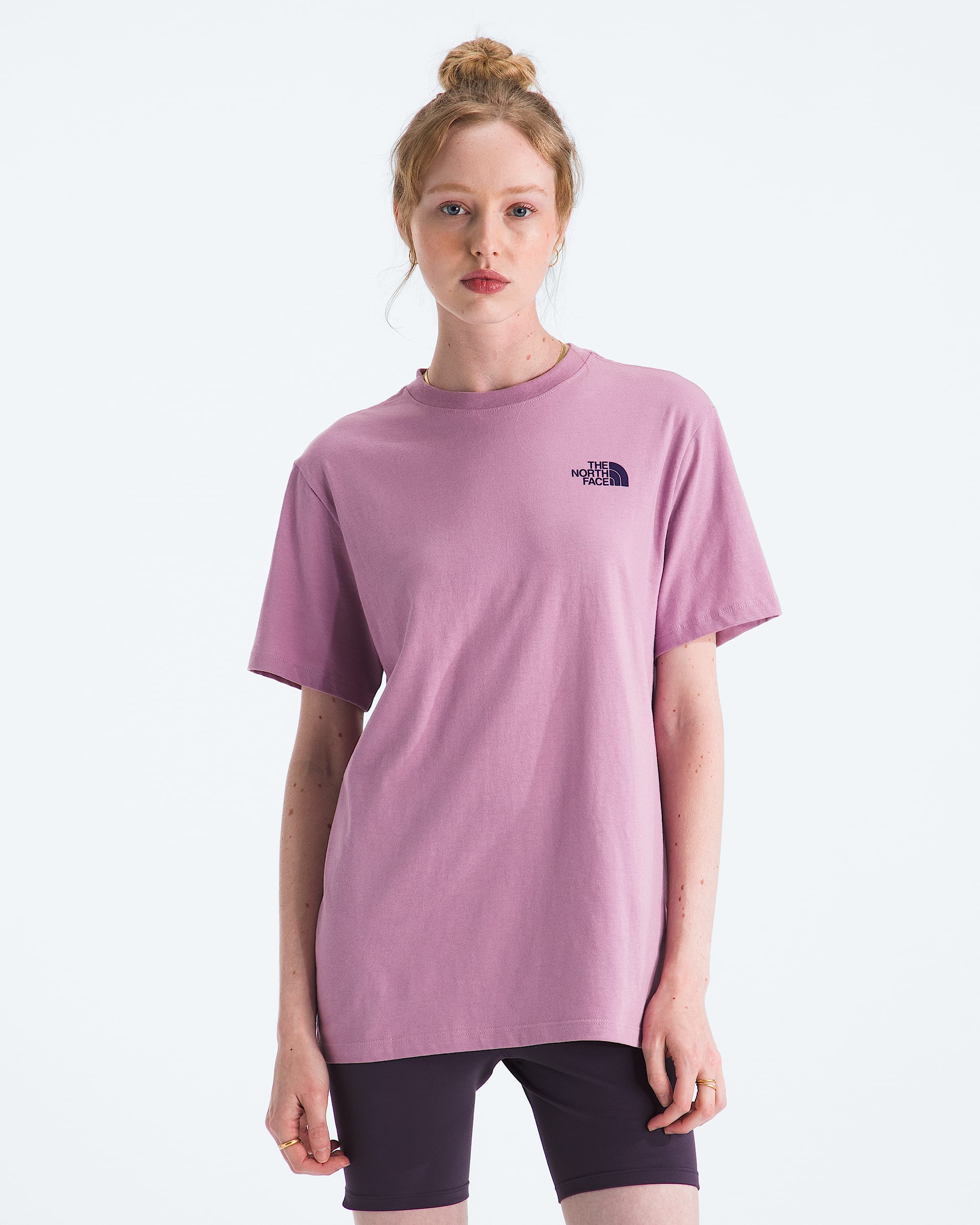 Womens Exploring Stamps Relaxed ShortSleeve Tee TNF BACK