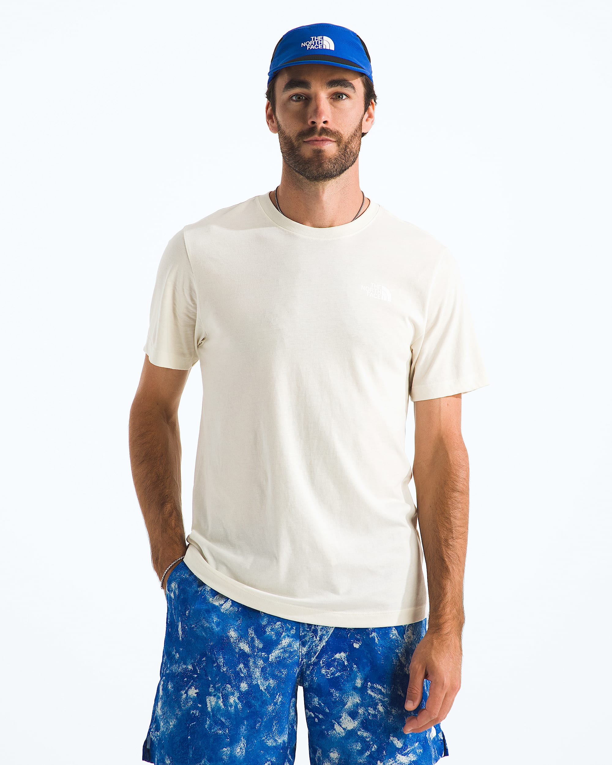 Mens Red White  Blue Regular ShortSleeve Tee TNF BACK