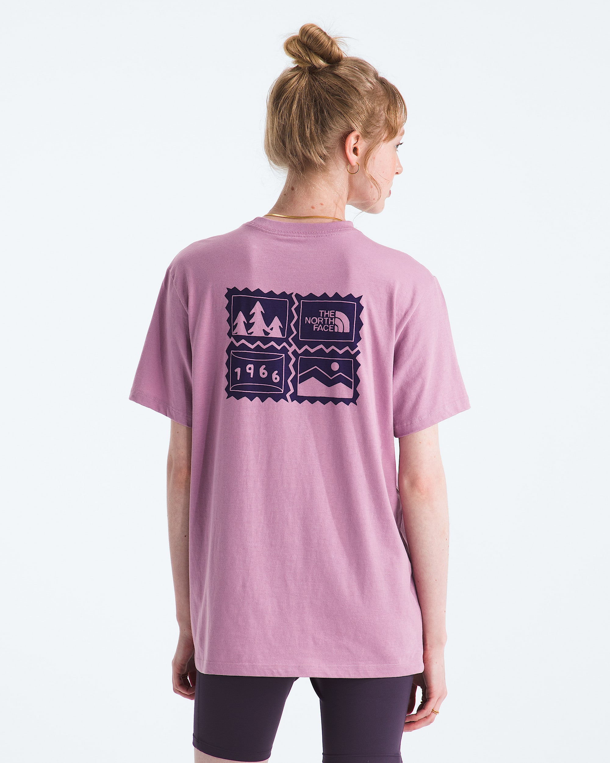 Womens Exploring Stamps Relaxed ShortSleeve Tee TNF Main