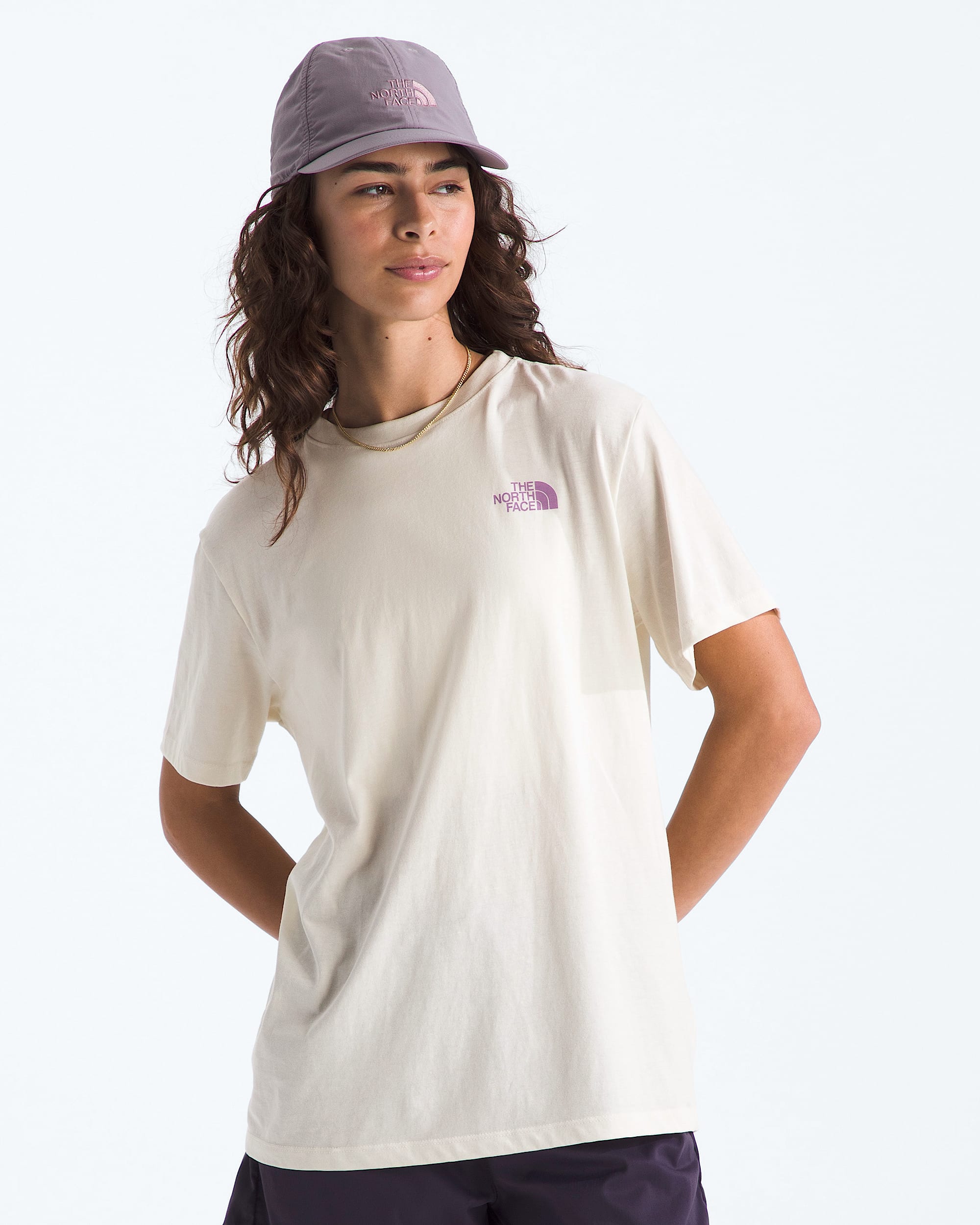 Womens Mountain Stamps Relaxed ShortSleeve Tee TNF BACK