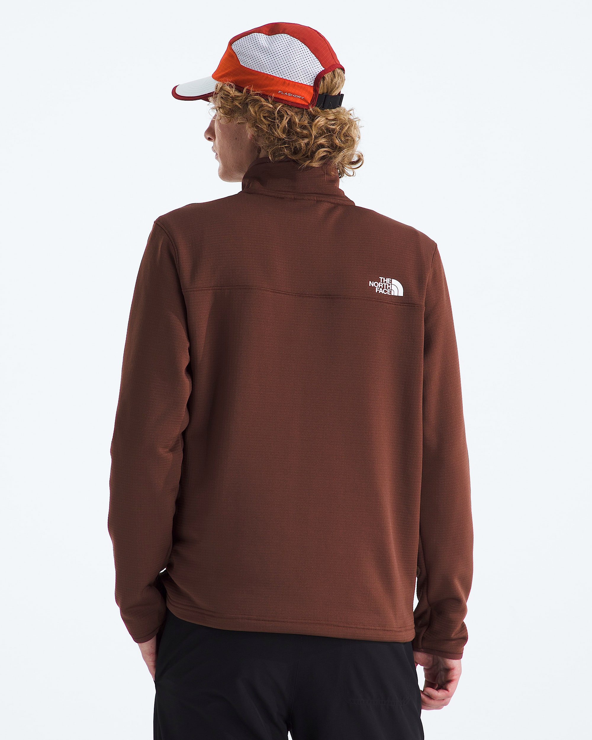 Mens Cedar Trail Grid Fleece Zip TNF BACK