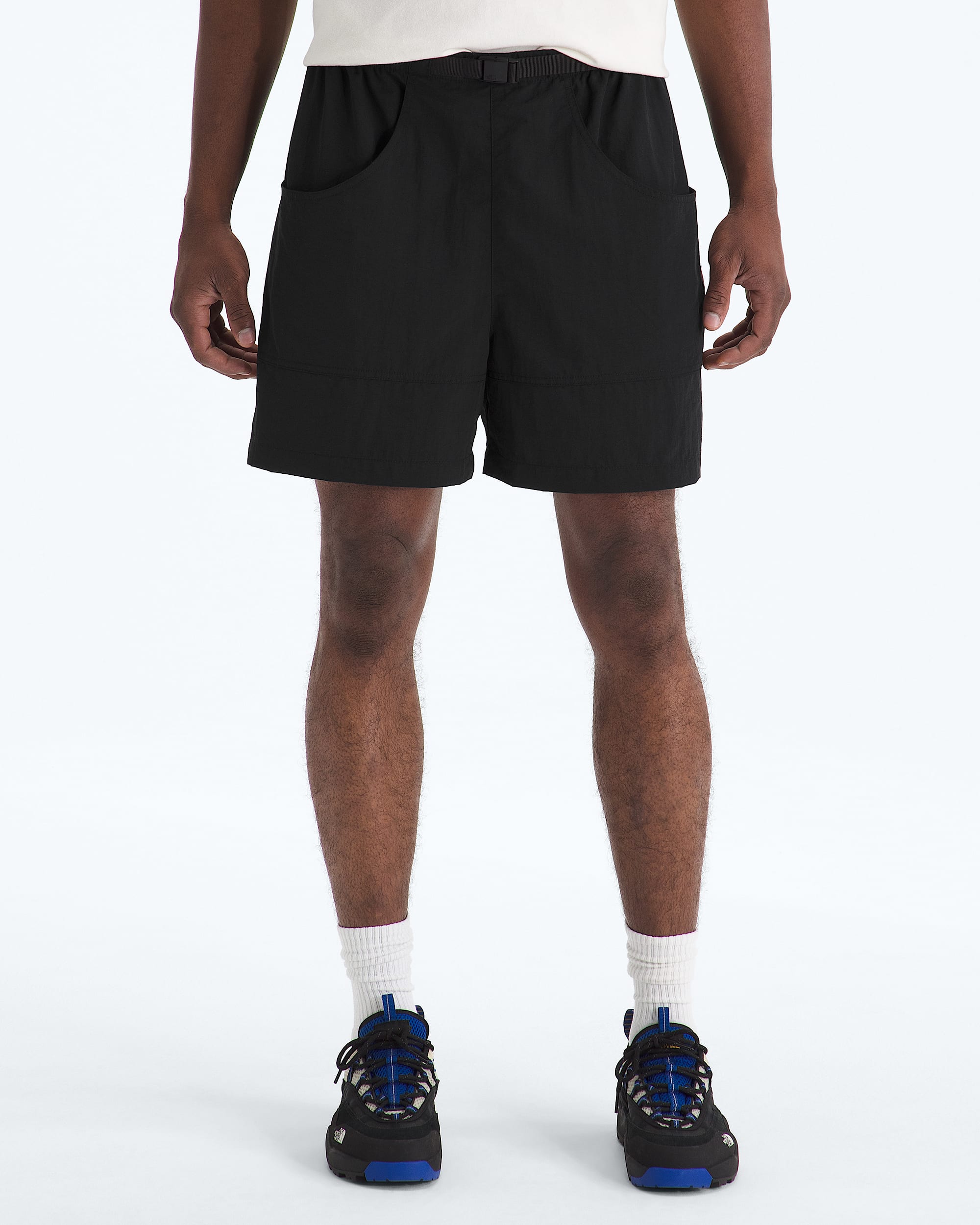 Mens TNF Red Box Nylon Belted Shorts TNF Main