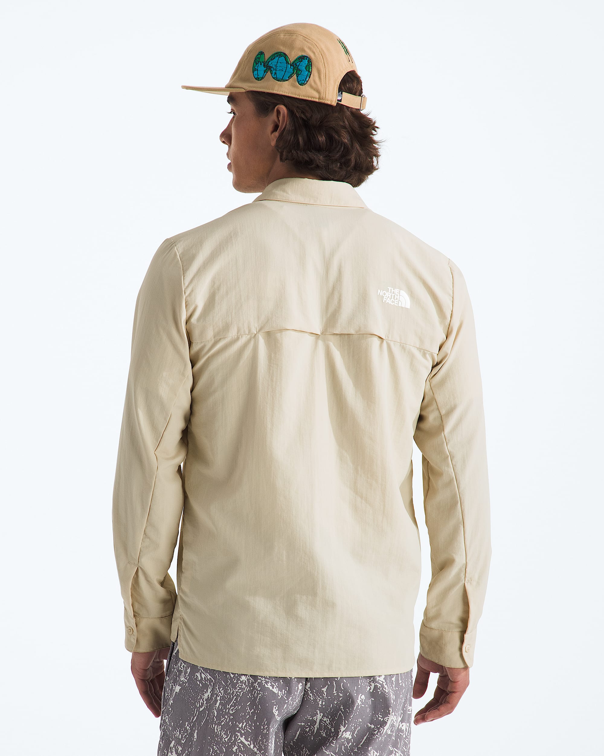 Mens Packable LongSleeve Shirt TNF BACK