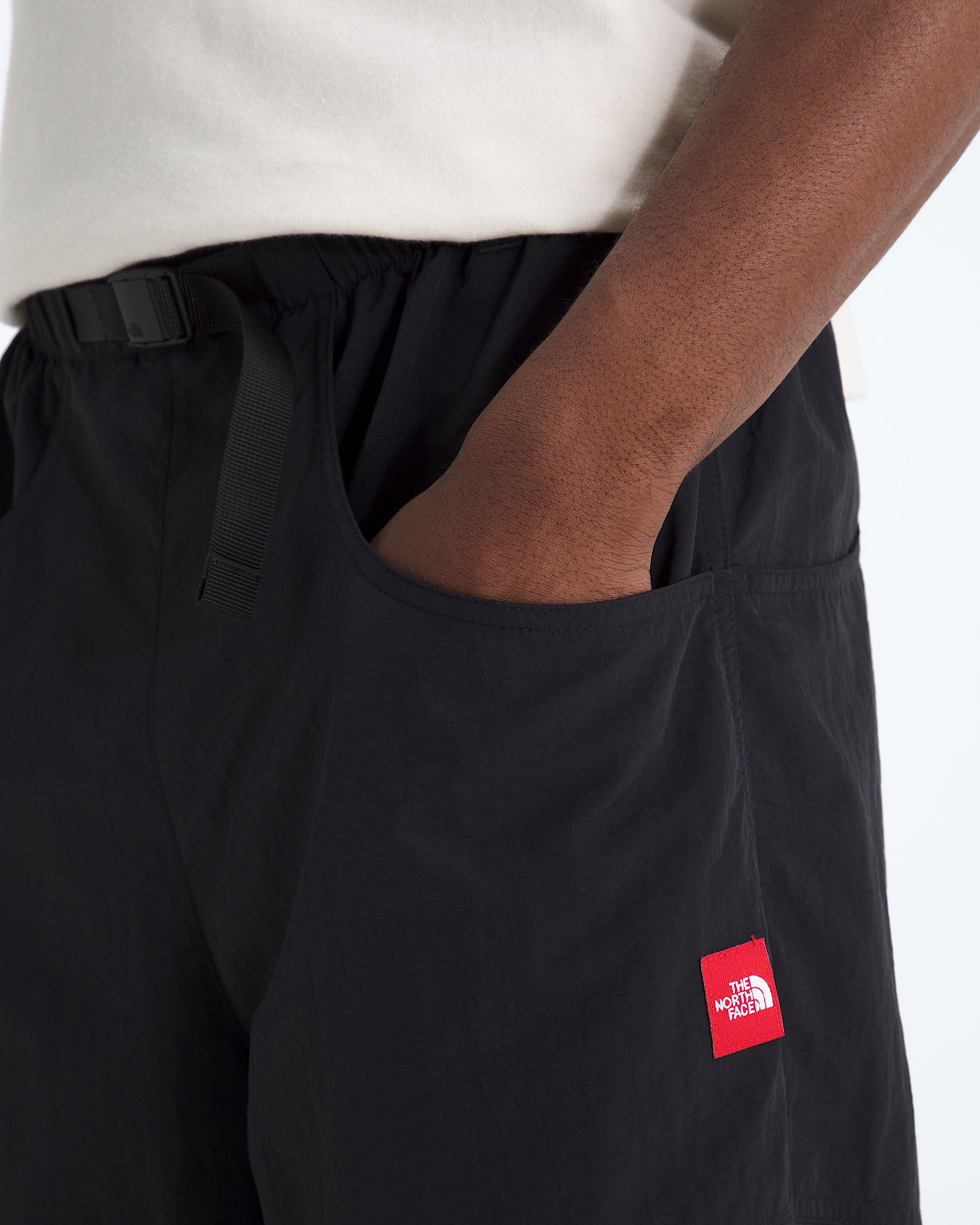 Mens TNF Red Box Nylon Belted Pants TNF ALT1