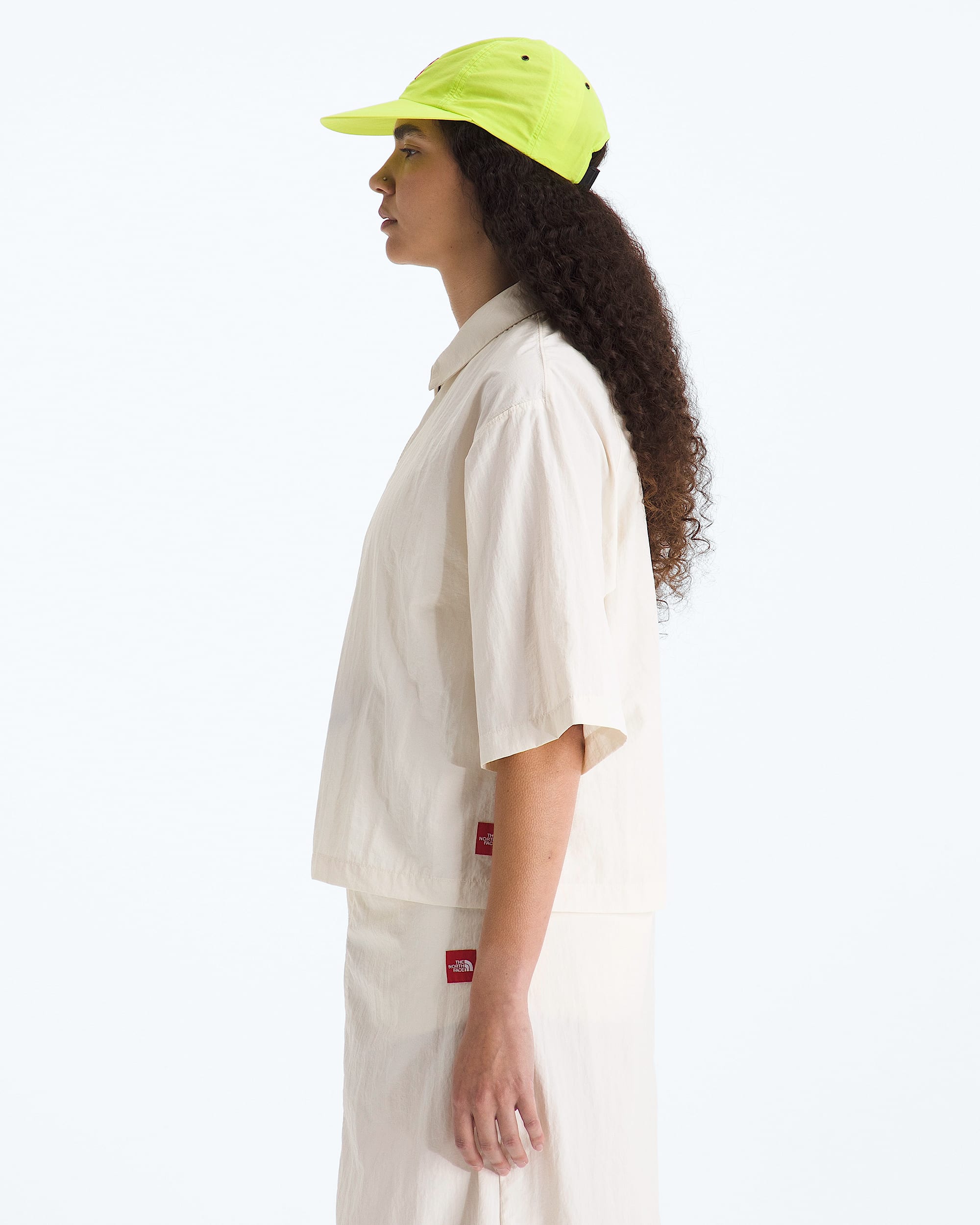 Womens TNF Red Box Nylon ShortSleeve Shirt TNF MODEL34