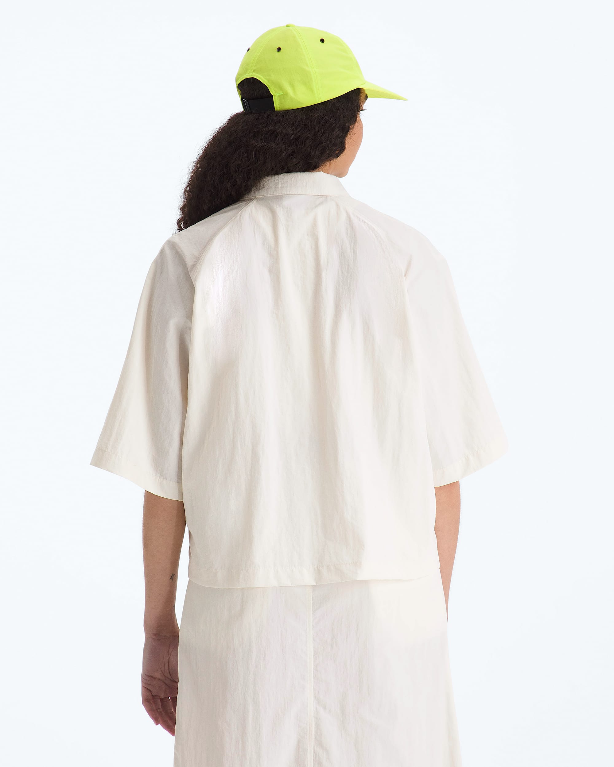 Womens TNF Red Box Nylon ShortSleeve Shirt TNF BACK
