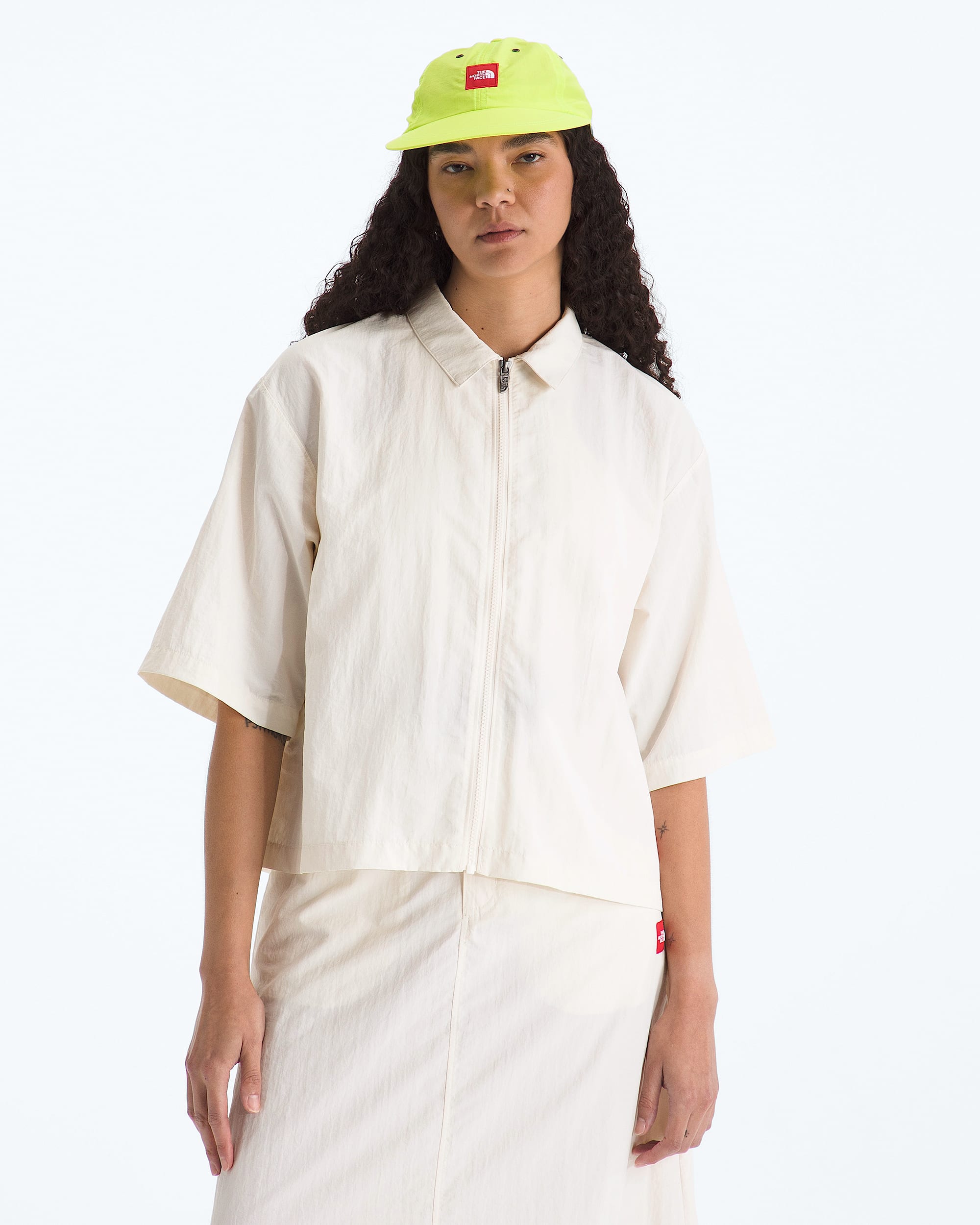 Womens TNF Red Box Nylon ShortSleeve Shirt TNF Main