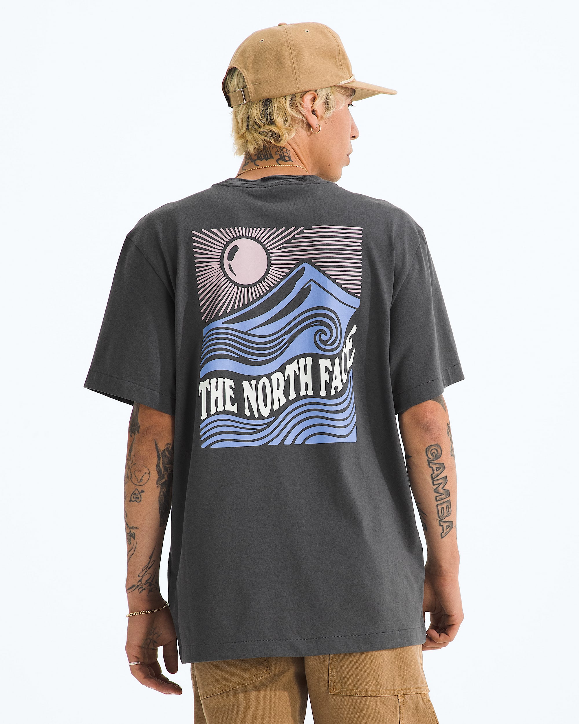 Mens Mountain Escape Relaxed ShortSleeve TeeGraphic TNF Main