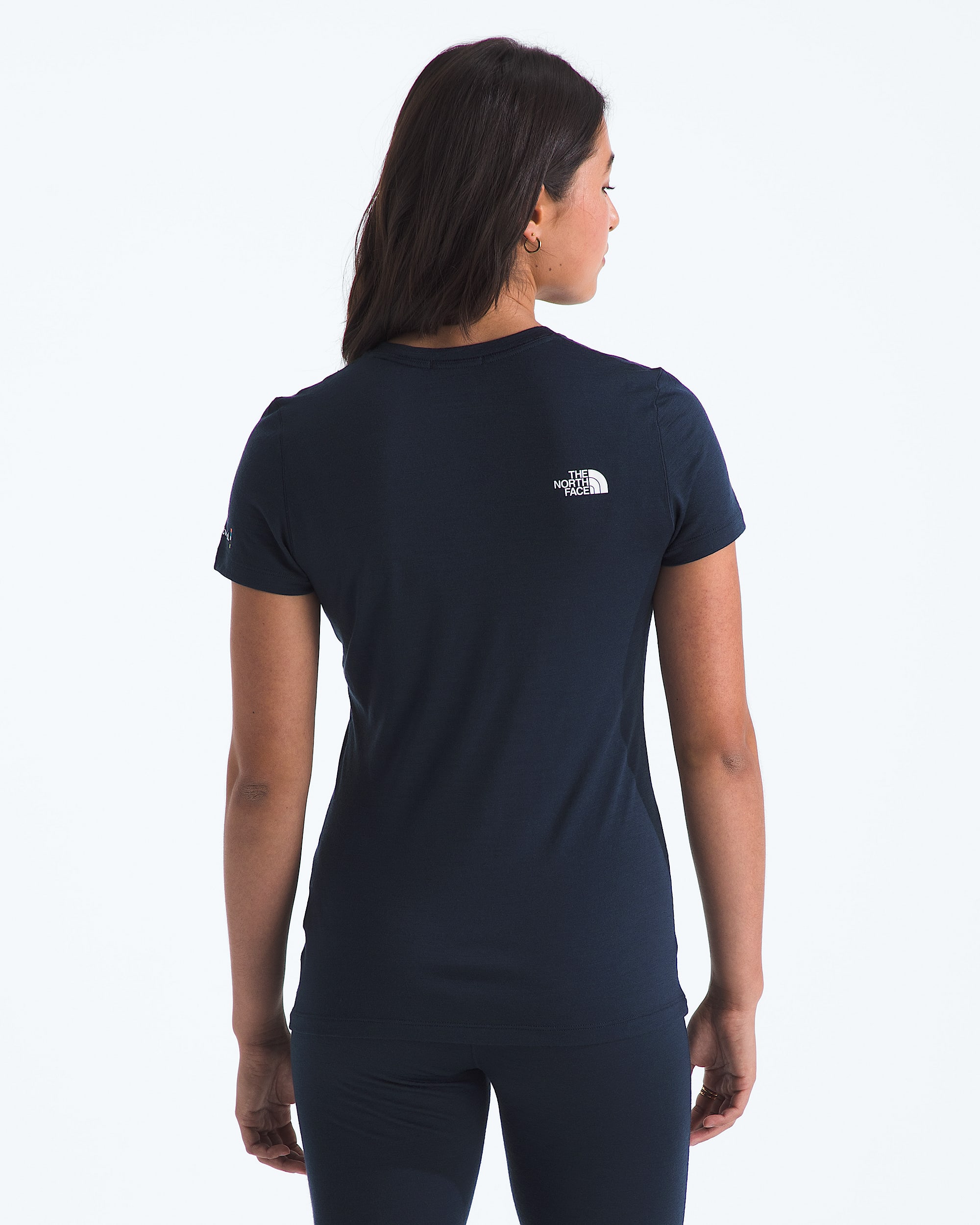 TNF X Smartwool Womens Merino Blend 150 ShortSleeve Crew TNF BACK