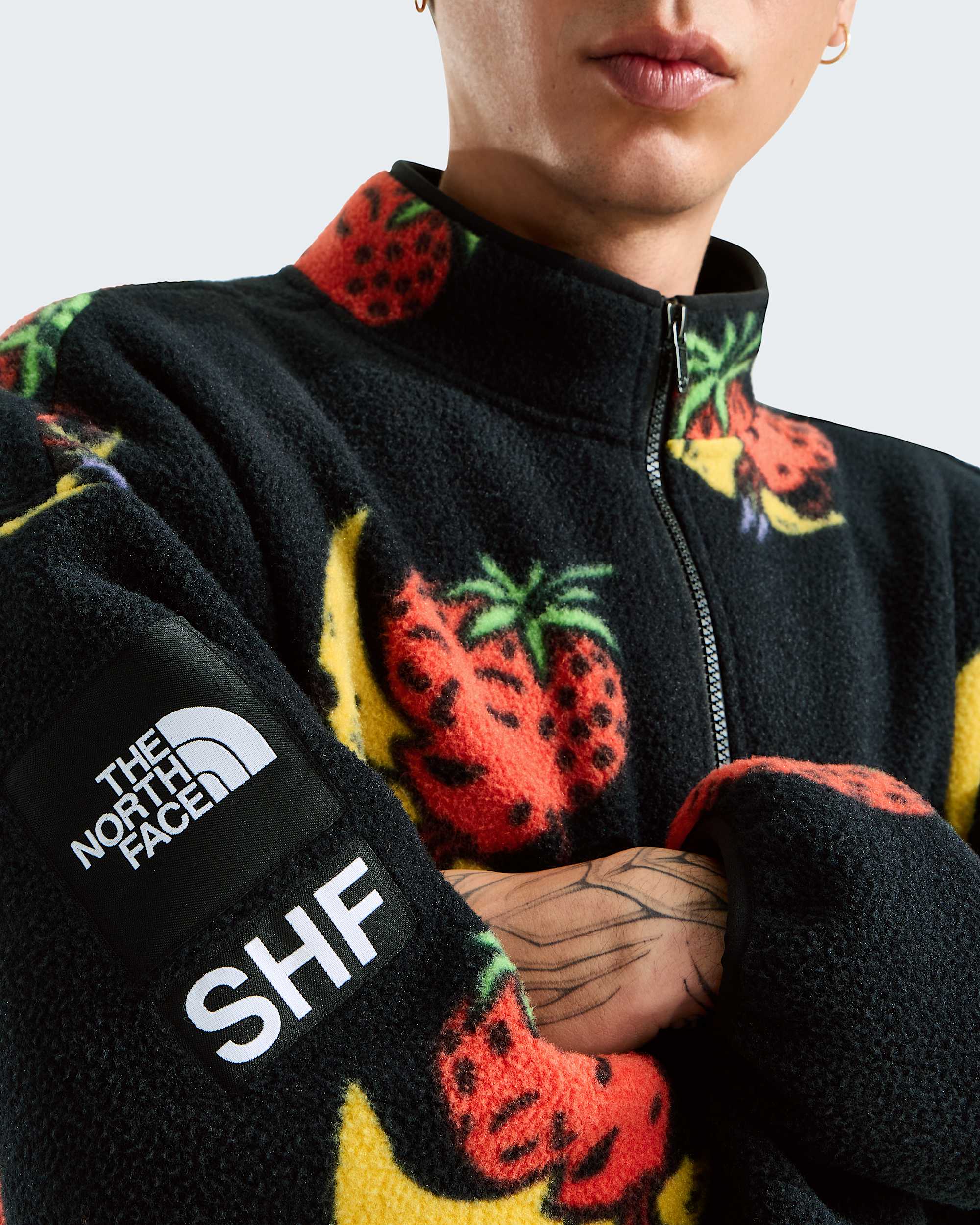 TNF x Sky High Farm Goods Fleece Zip TNF MODELCLOSE4